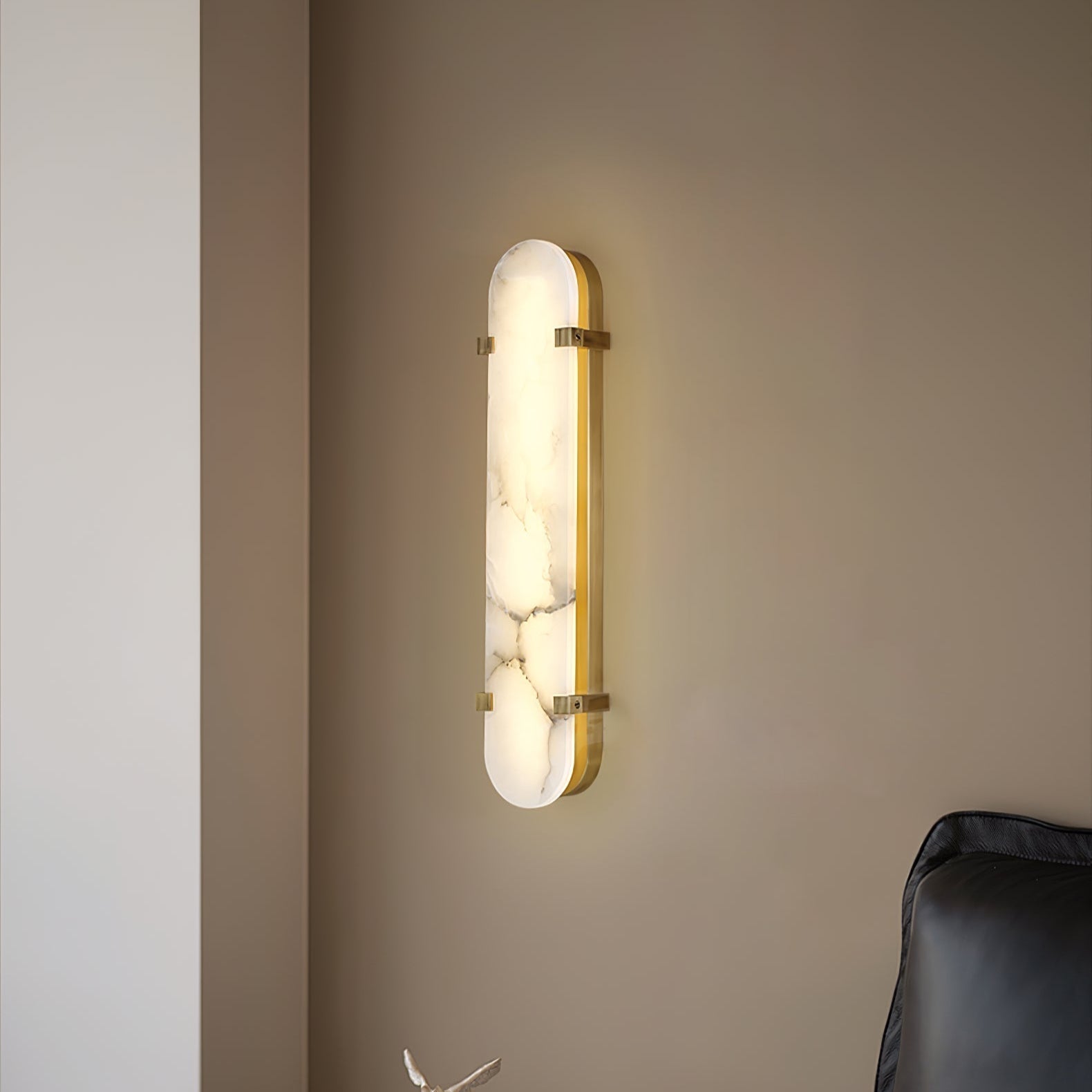 Lunaris Applique Murale Ovale Minimaliste en Albâtre - Neutralighting