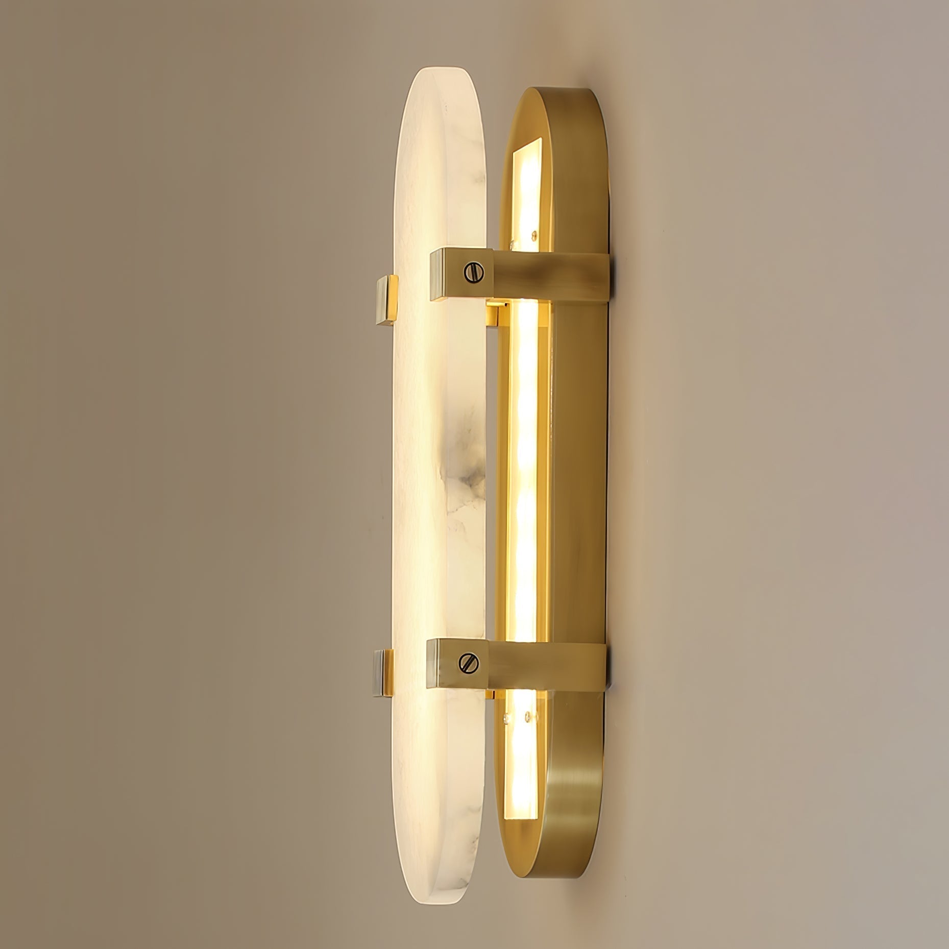 Lunaris Applique Murale Ovale Minimaliste en Albâtre - Neutralighting