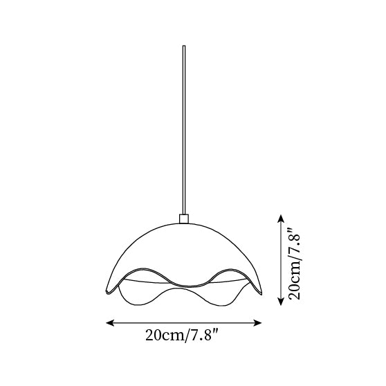 Pendant Lamp Wood-Grain Shade Wave Ambient Minimalist - Letslighting