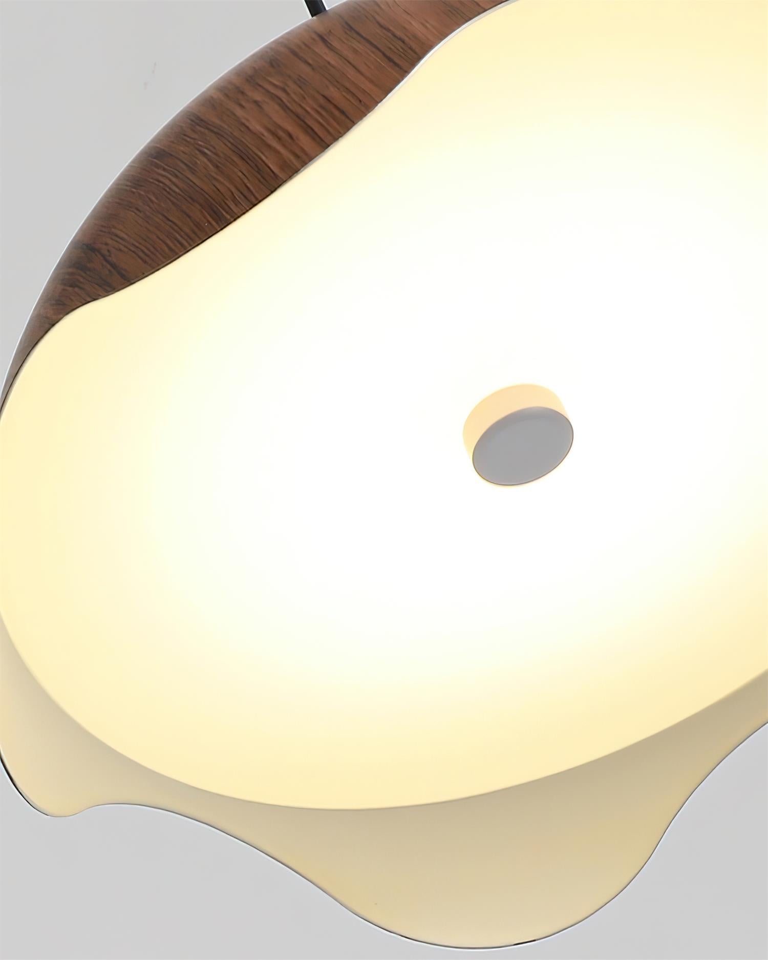 Pendant Lamp Wood-Grain Shade Wave Ambient Minimalist - Letslighting