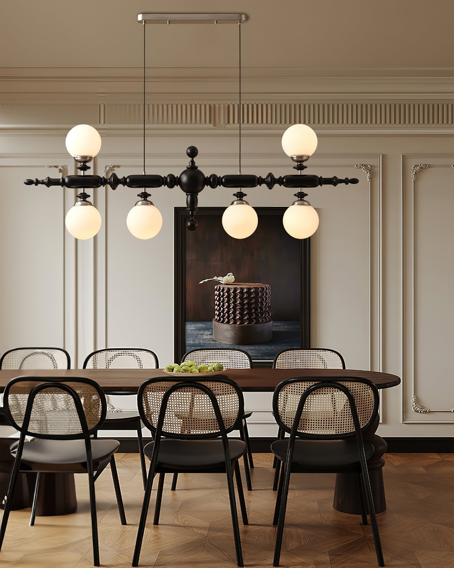 Isilira Suspension linéaire classique en bois et verre - Neutralighting