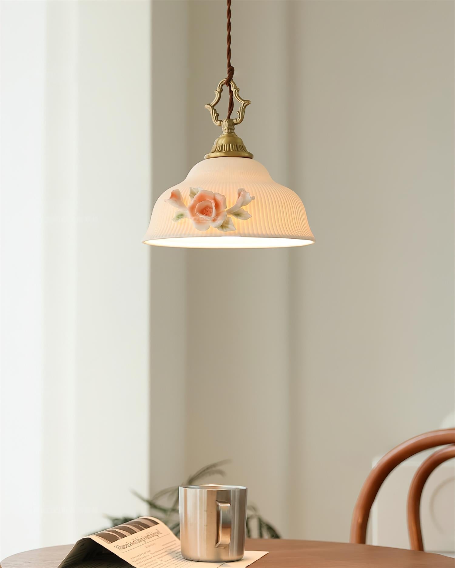 Camellia Lampe Pendante Porcelaine Fleur Romantique - Neutralighting