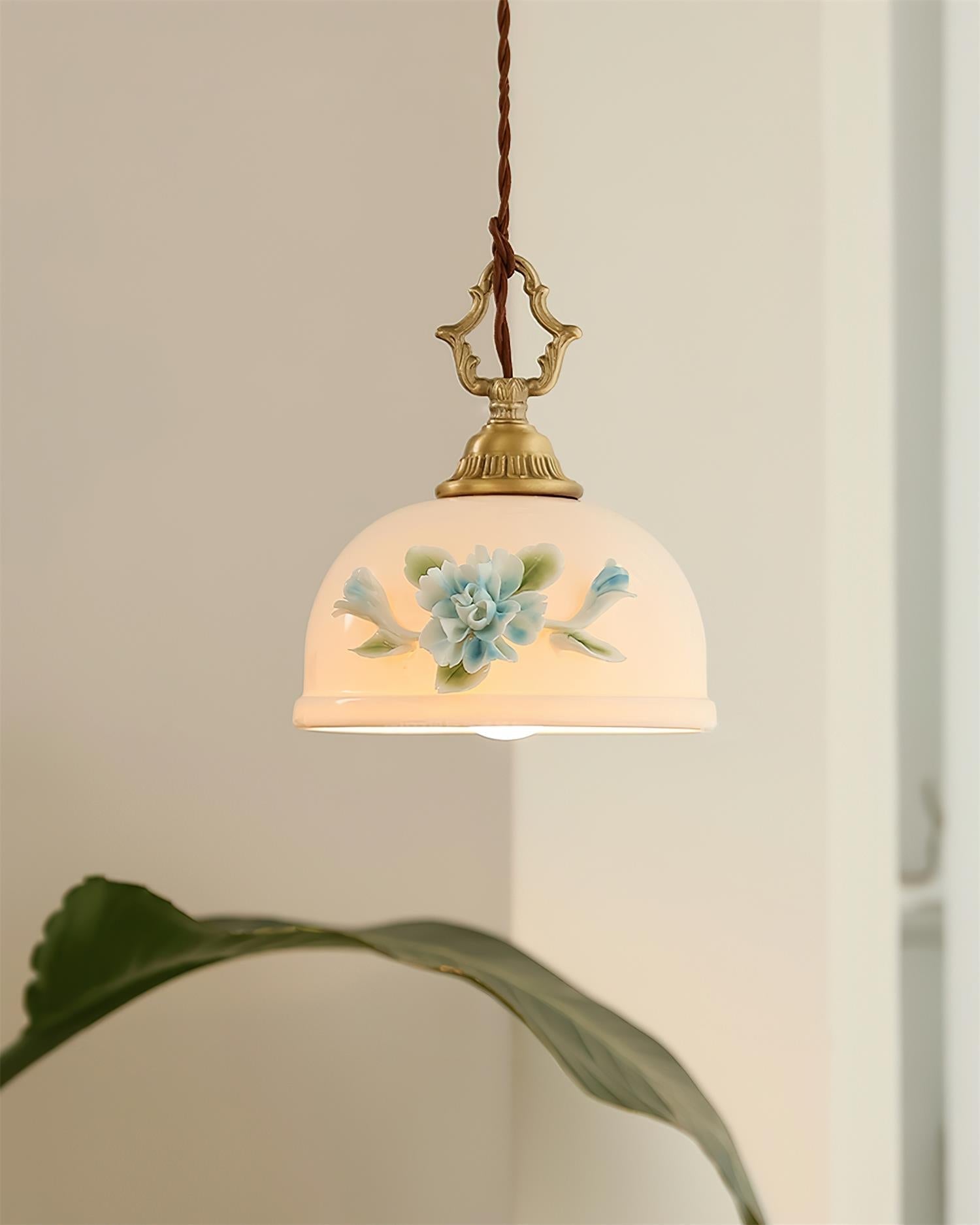 Camellia Lampe Pendante Porcelaine Fleur Romantique - Neutralighting