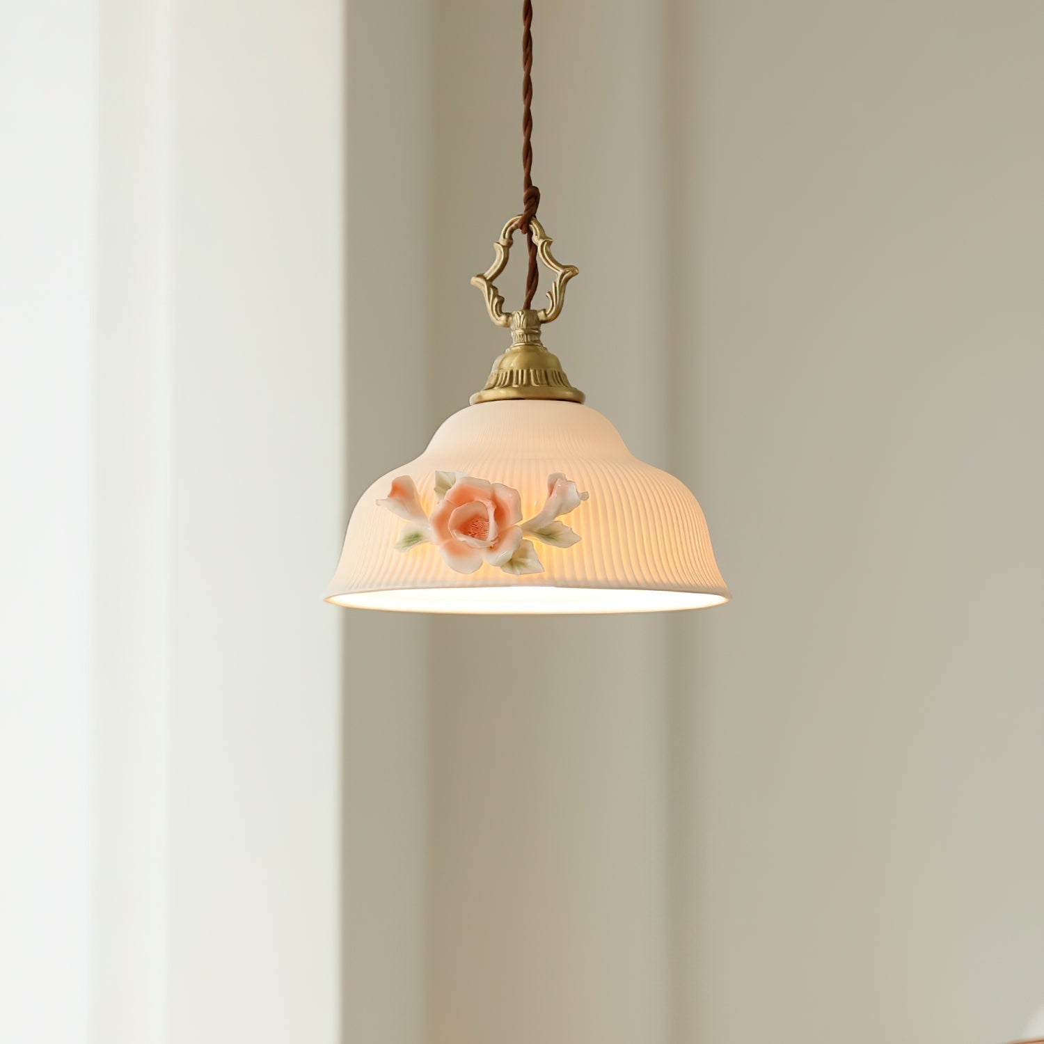Camellia Lampe Pendante Porcelaine Fleur Romantique - Neutralighting