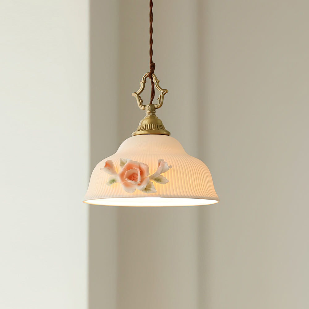 Camellia Lampe Pendante Porcelaine Fleur Romantique - Neutralighting