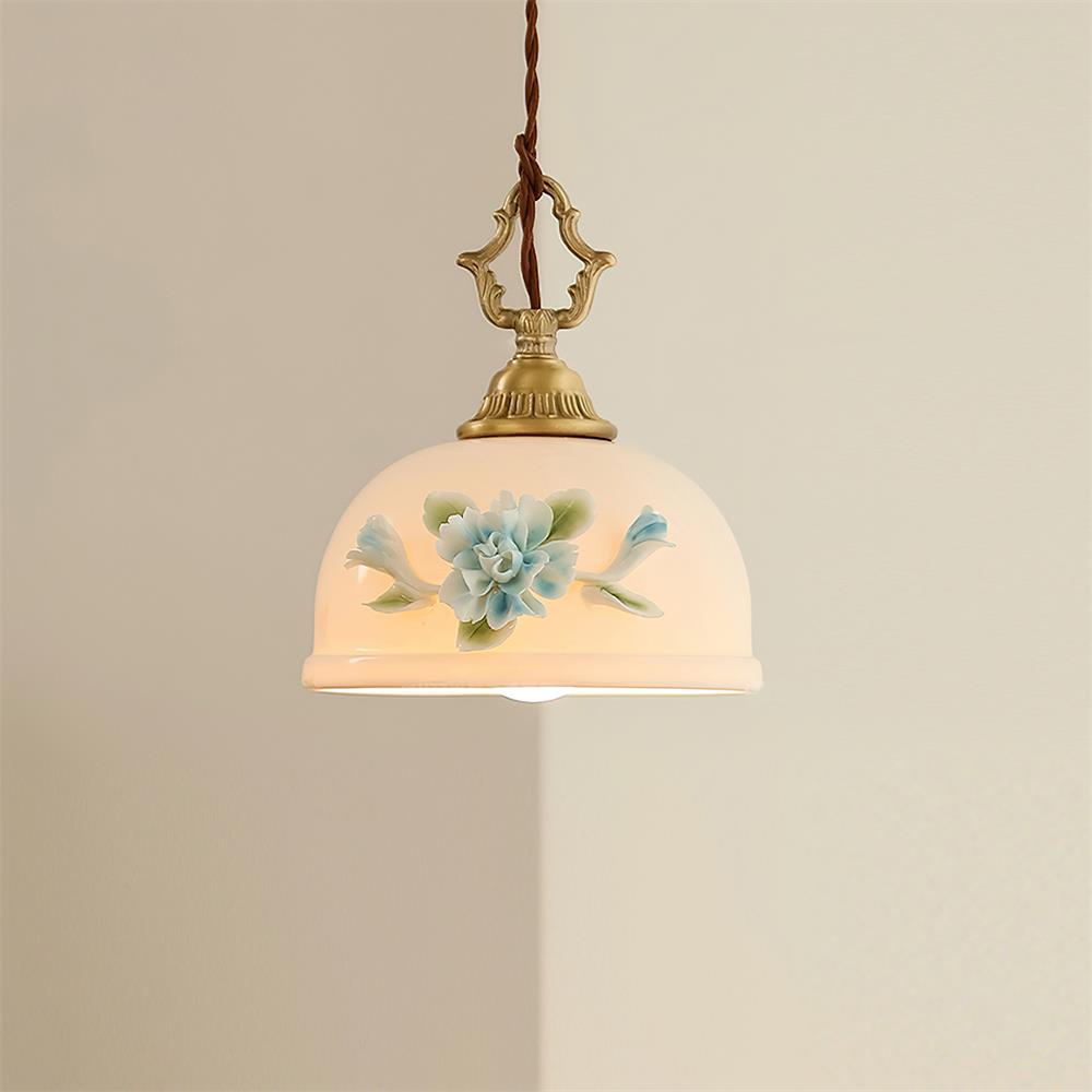 Camellia Lampe Pendante Porcelaine Fleur Romantique - Neutralighting