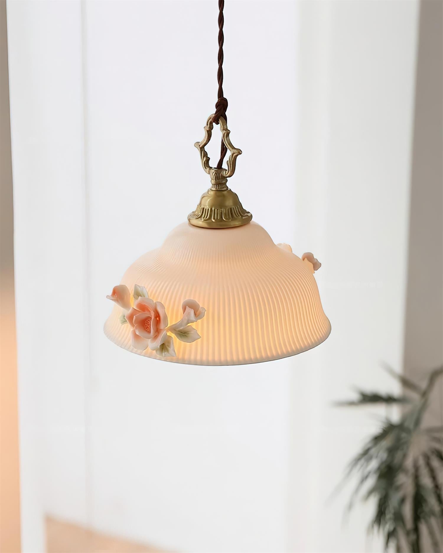 Camellia Lampe Pendante Porcelaine Fleur Romantique - Neutralighting