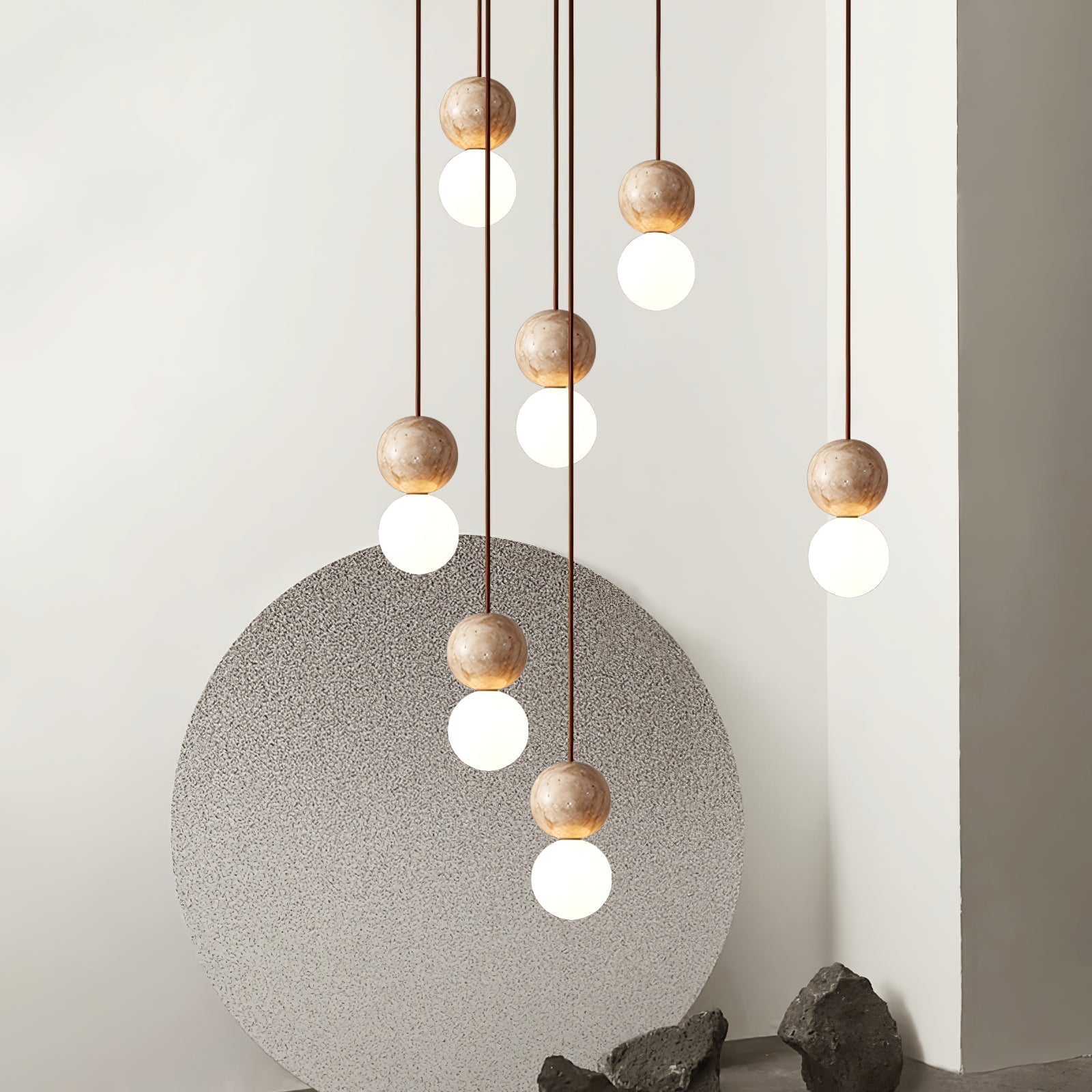 Luna Travertin Pendentif Lumière - Neutralighting