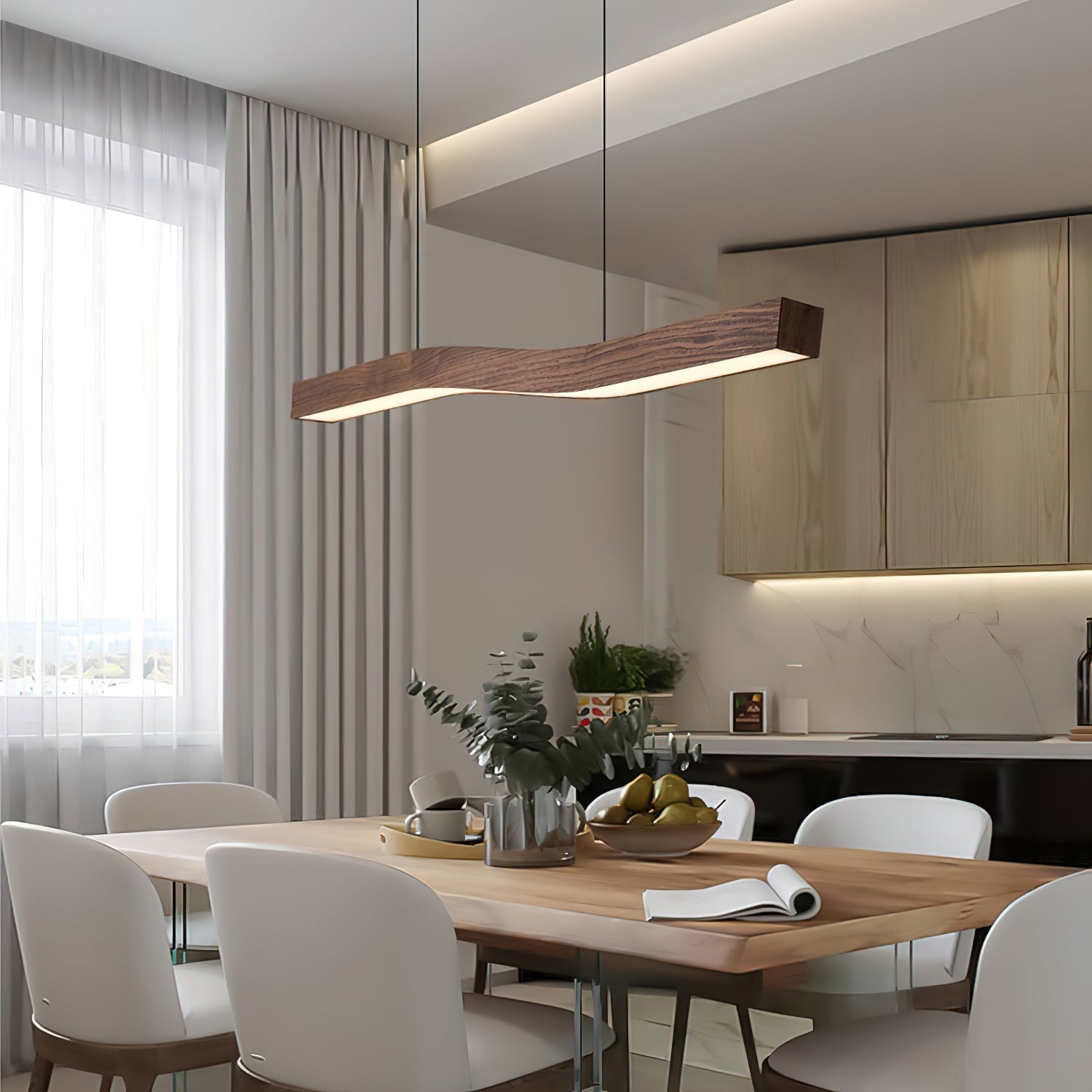 Ylen Suspension Nordique en Bois pour Salon - Neutralighting