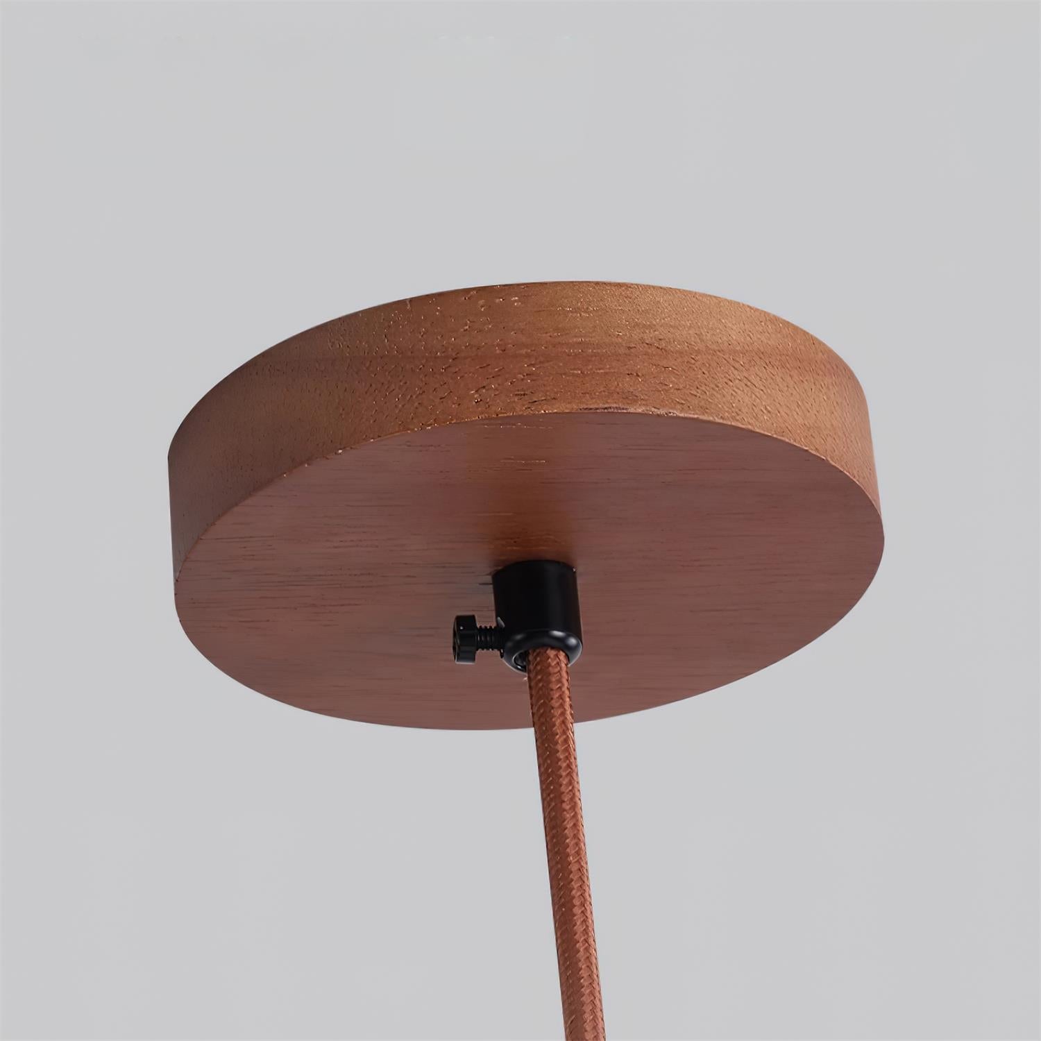 Pendant Lamp Travertine Ripple Shade Walnut Wood Organic Wabi-Sabi - Letslighting