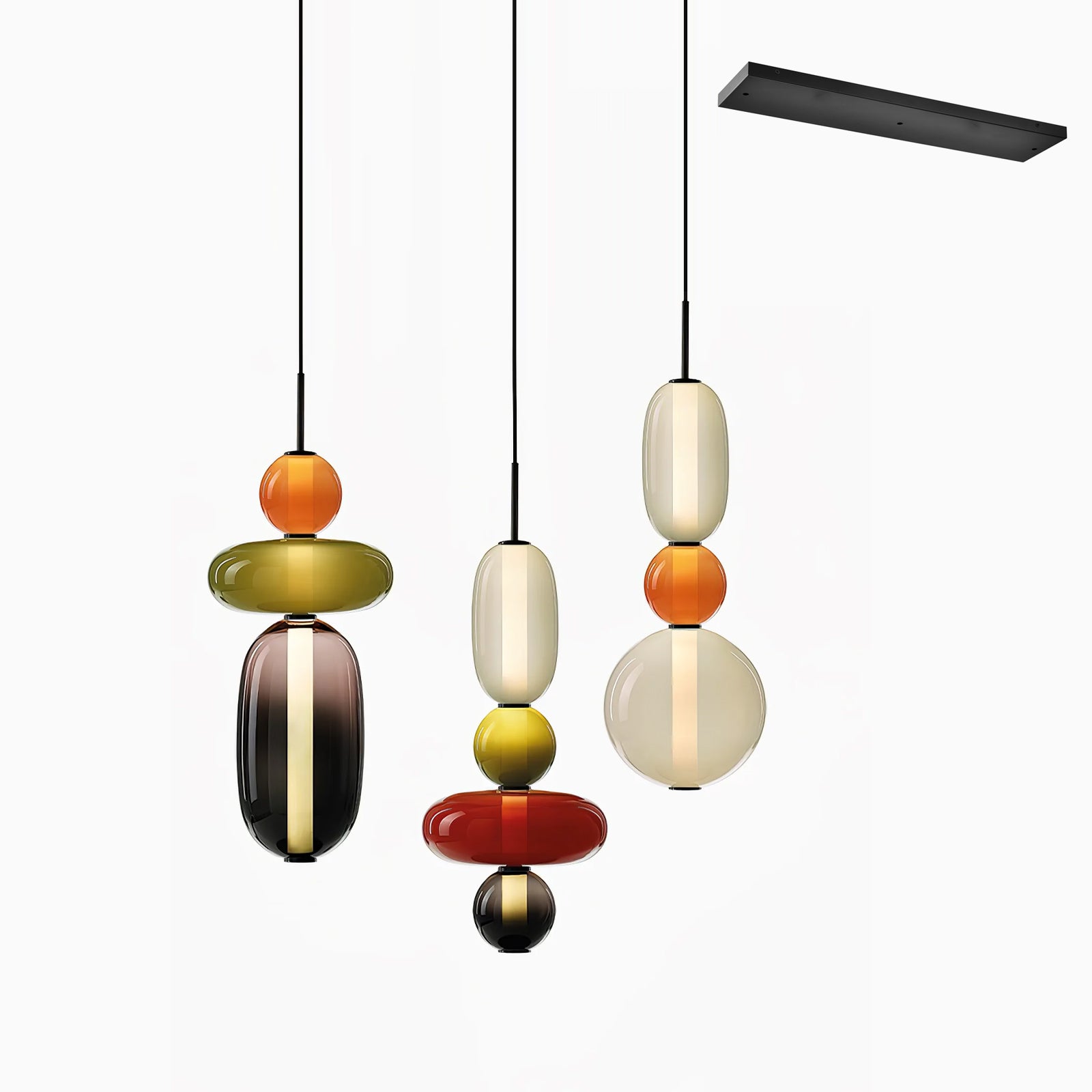 Cunorara Premium Art Stained Glass Chandelier - Lamp Copper