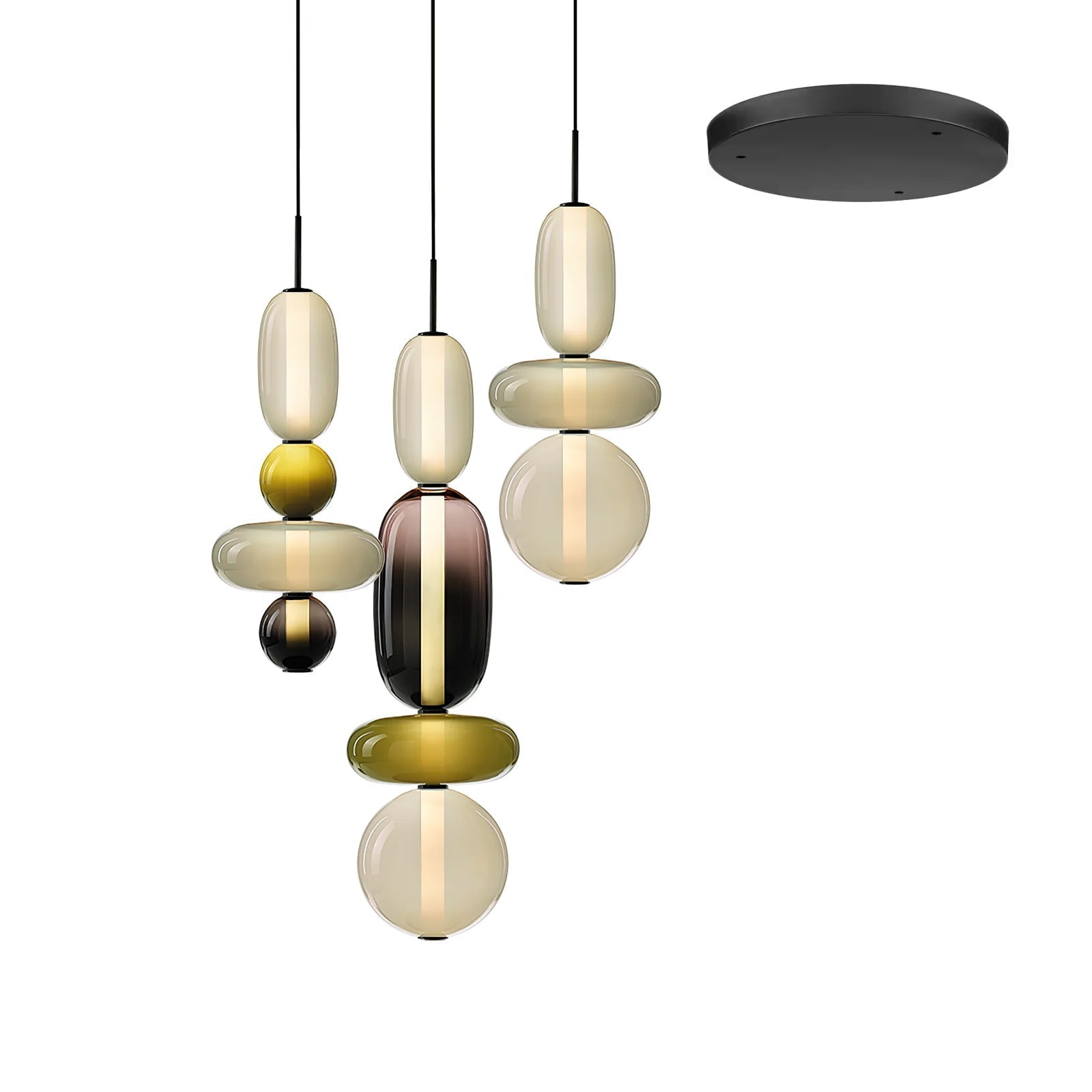 Cunorara Premium Art Stained Glass Chandelier - Lamp Copper