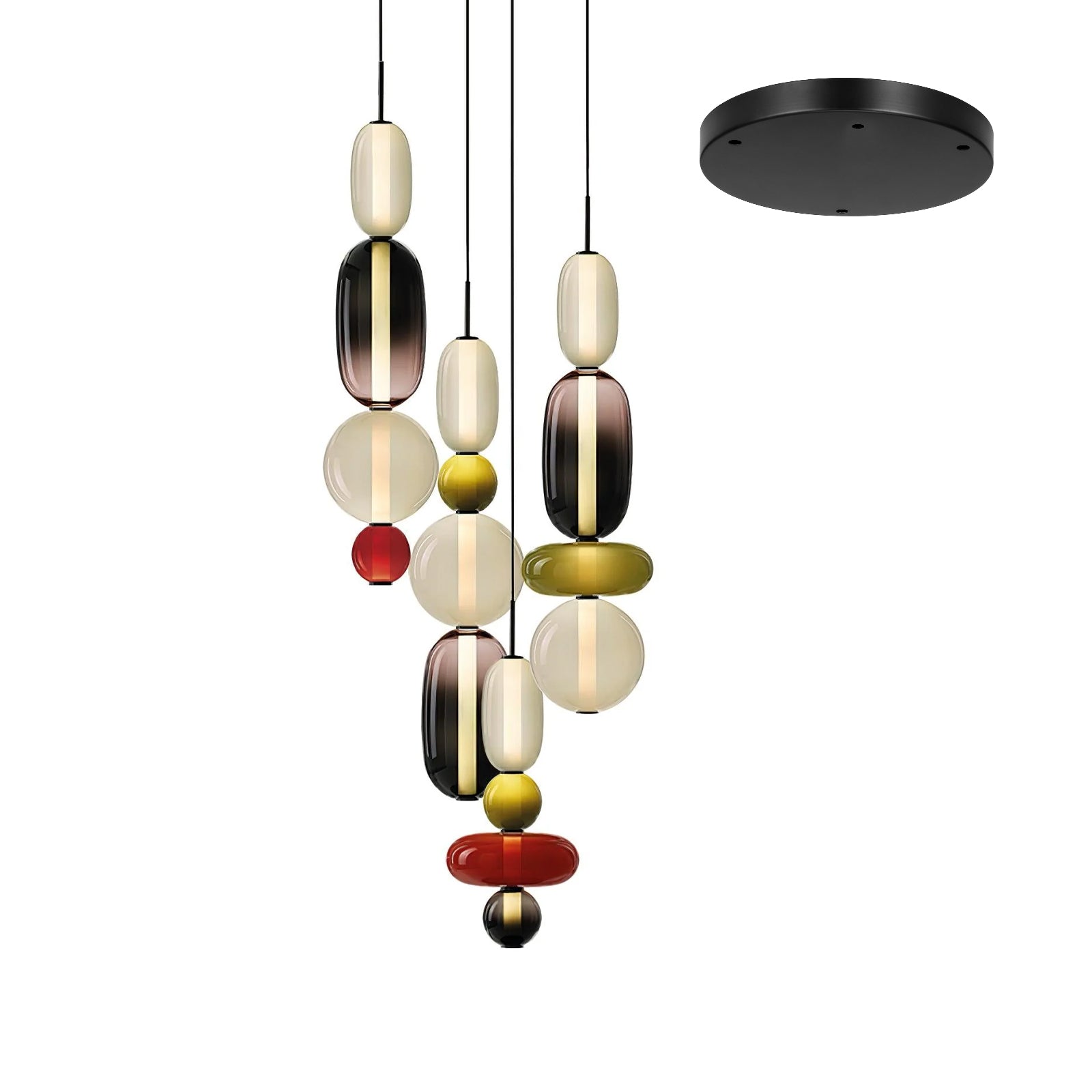 Cunorara Premium Art Stained Glass Chandelier - Lamp Copper