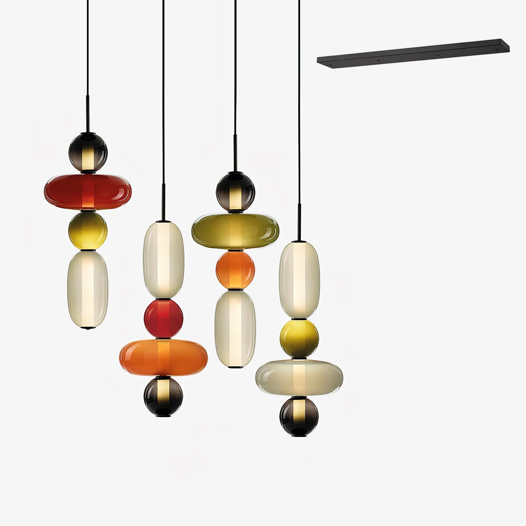 Cunorara Premium Art Stained Glass Chandelier - Lamp Copper