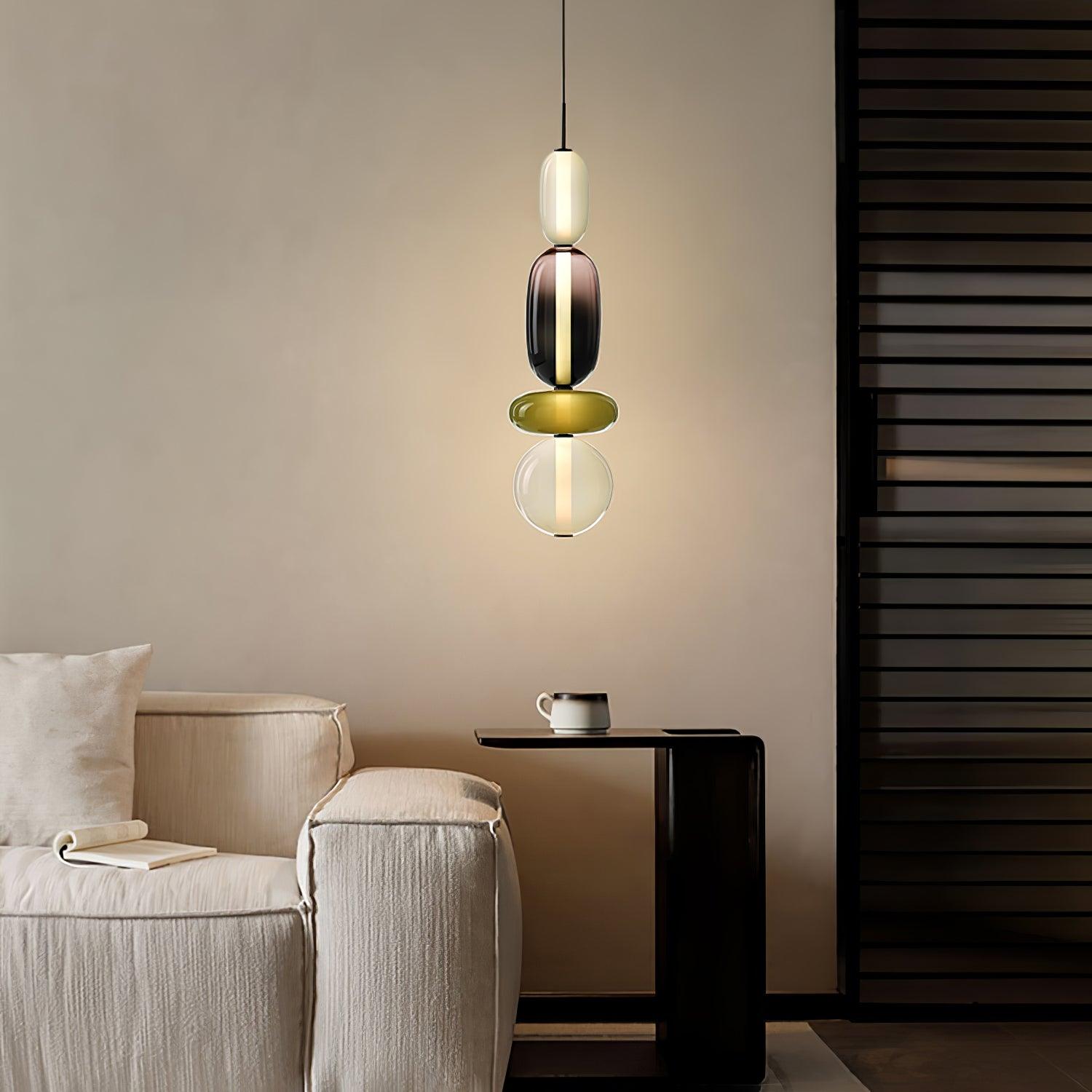 Zodore Premium Art Stained Glass Pendant Lamp - Lamp Copper