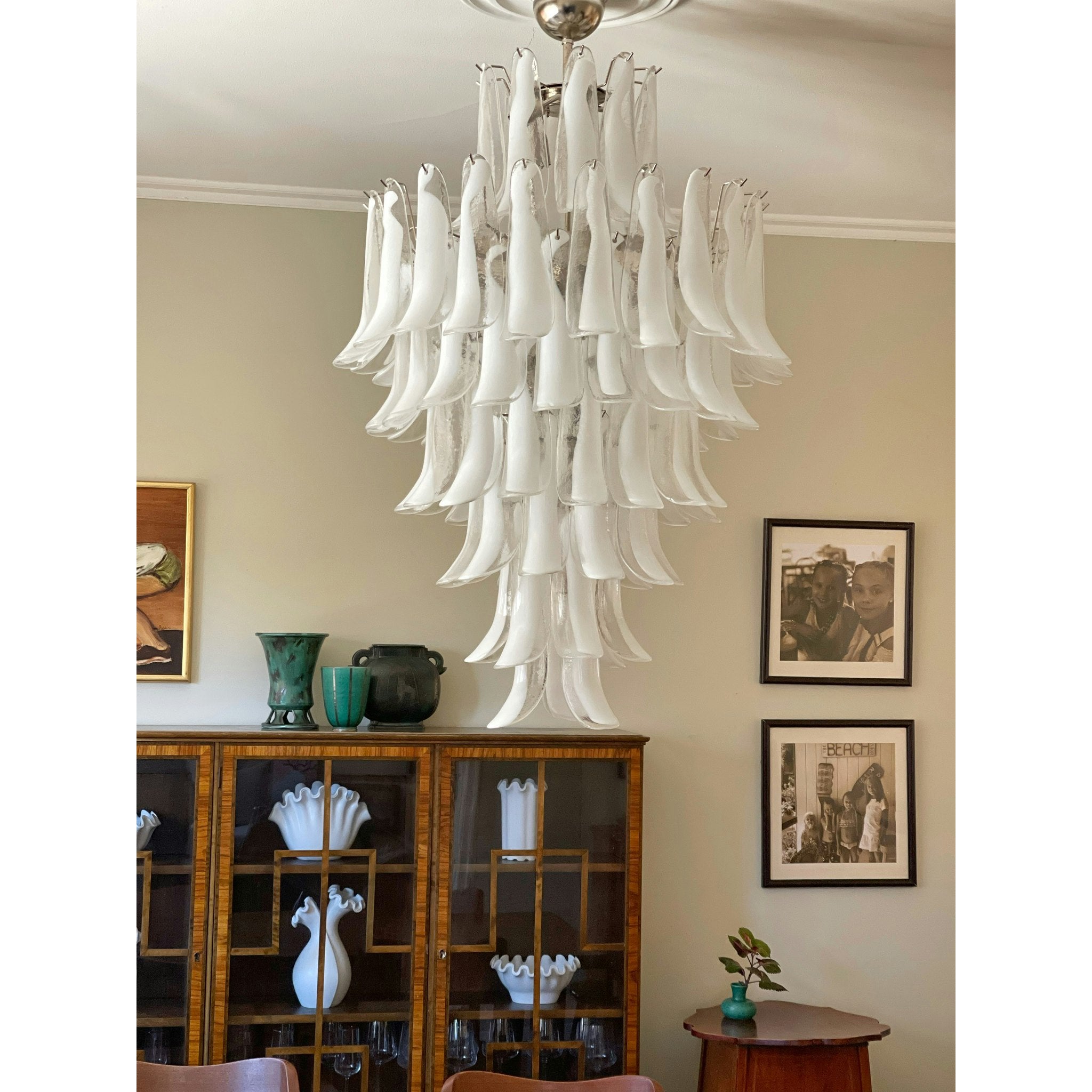 Zinc Lustre en Verre et Métal Postmoderne de Luxe en Forme de Pétale - Neutralighting