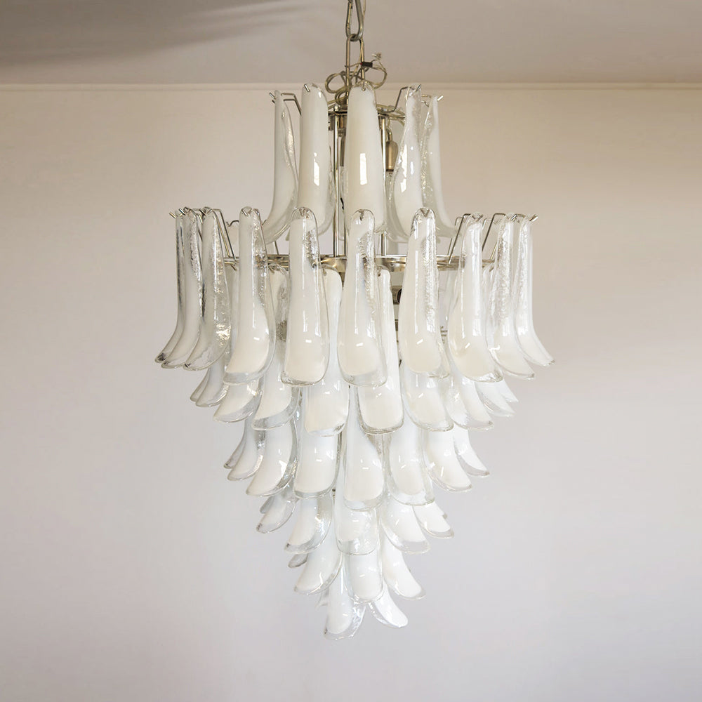 Zinc Lustre en Verre et Métal Postmoderne de Luxe en Forme de Pétale - Neutralighting