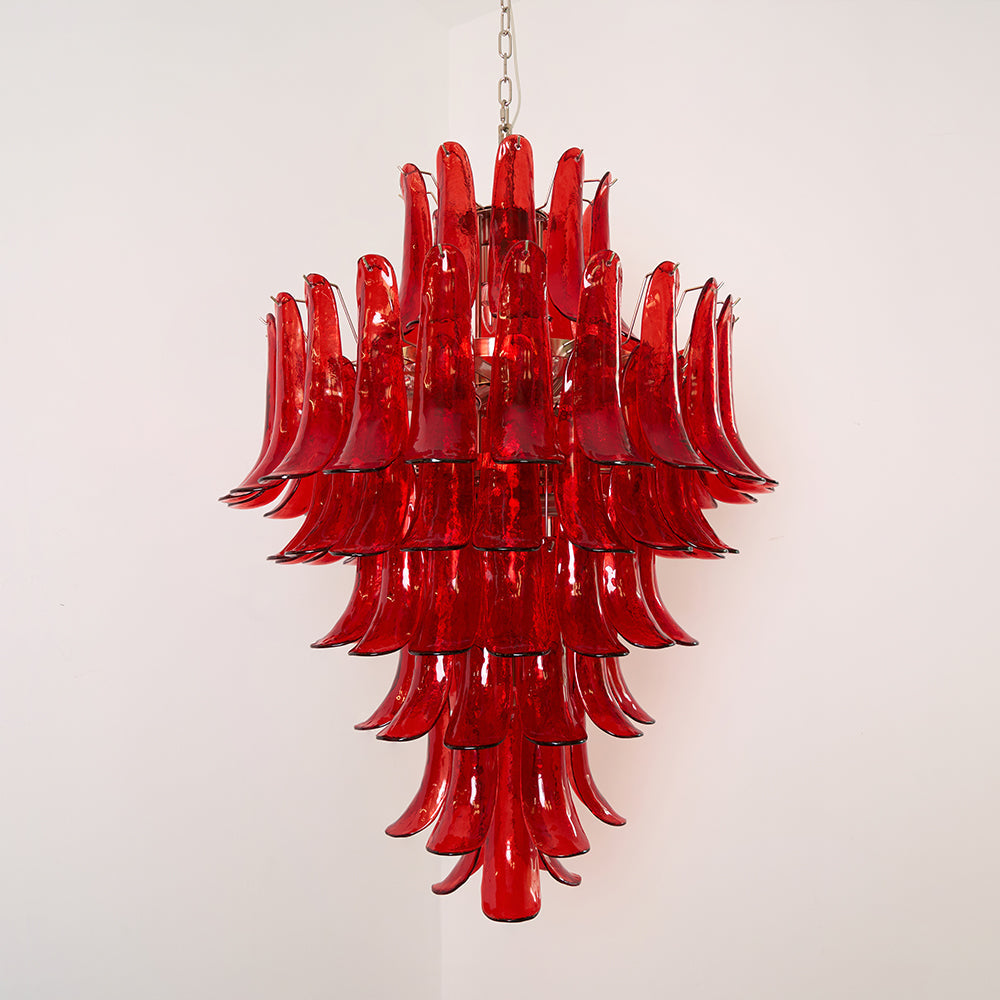 Zinc Lustre en Verre et Métal Postmoderne de Luxe en Forme de Pétale - Neutralighting