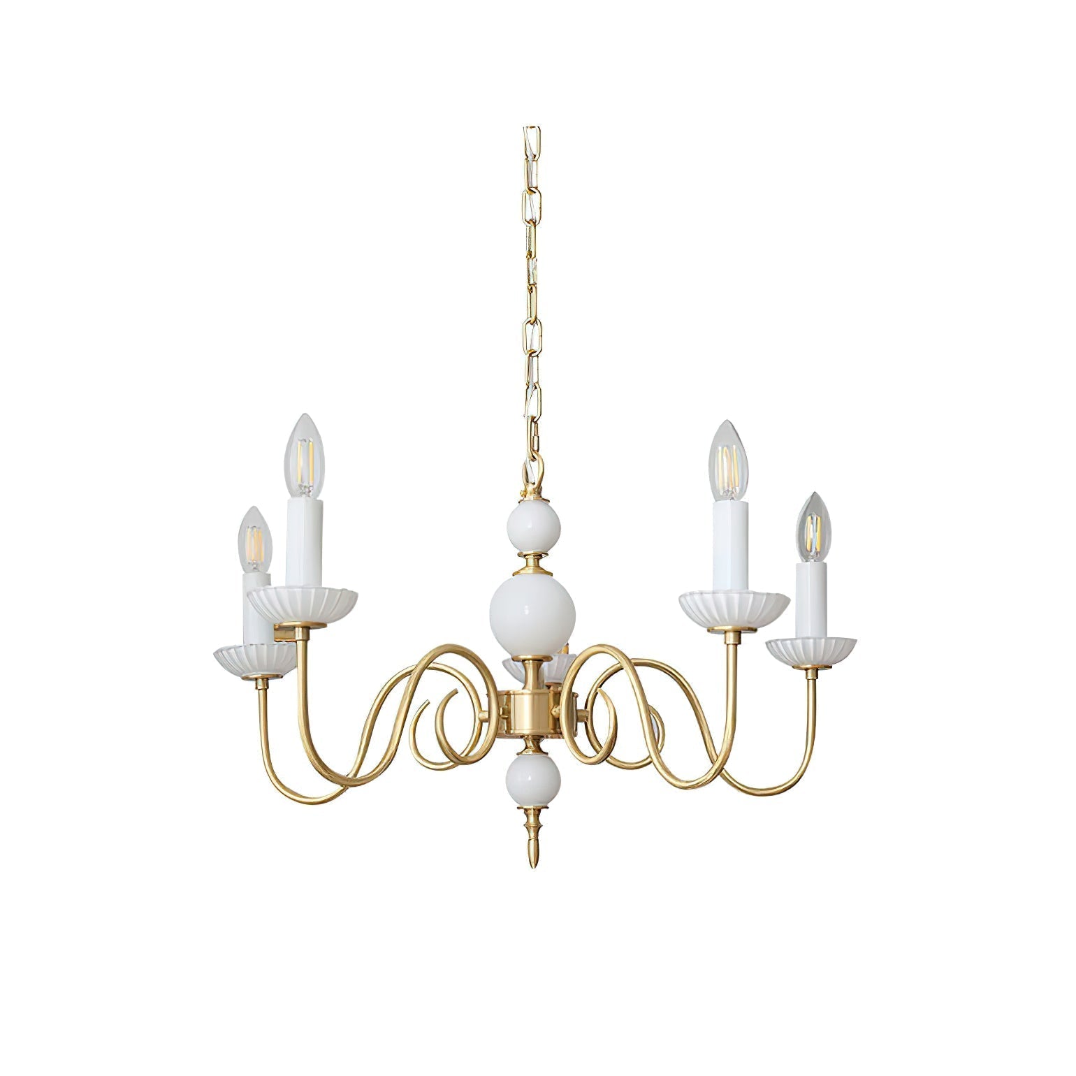 Carlita Lustre Bras Courbés en Or avec Bougies - Neutralighting