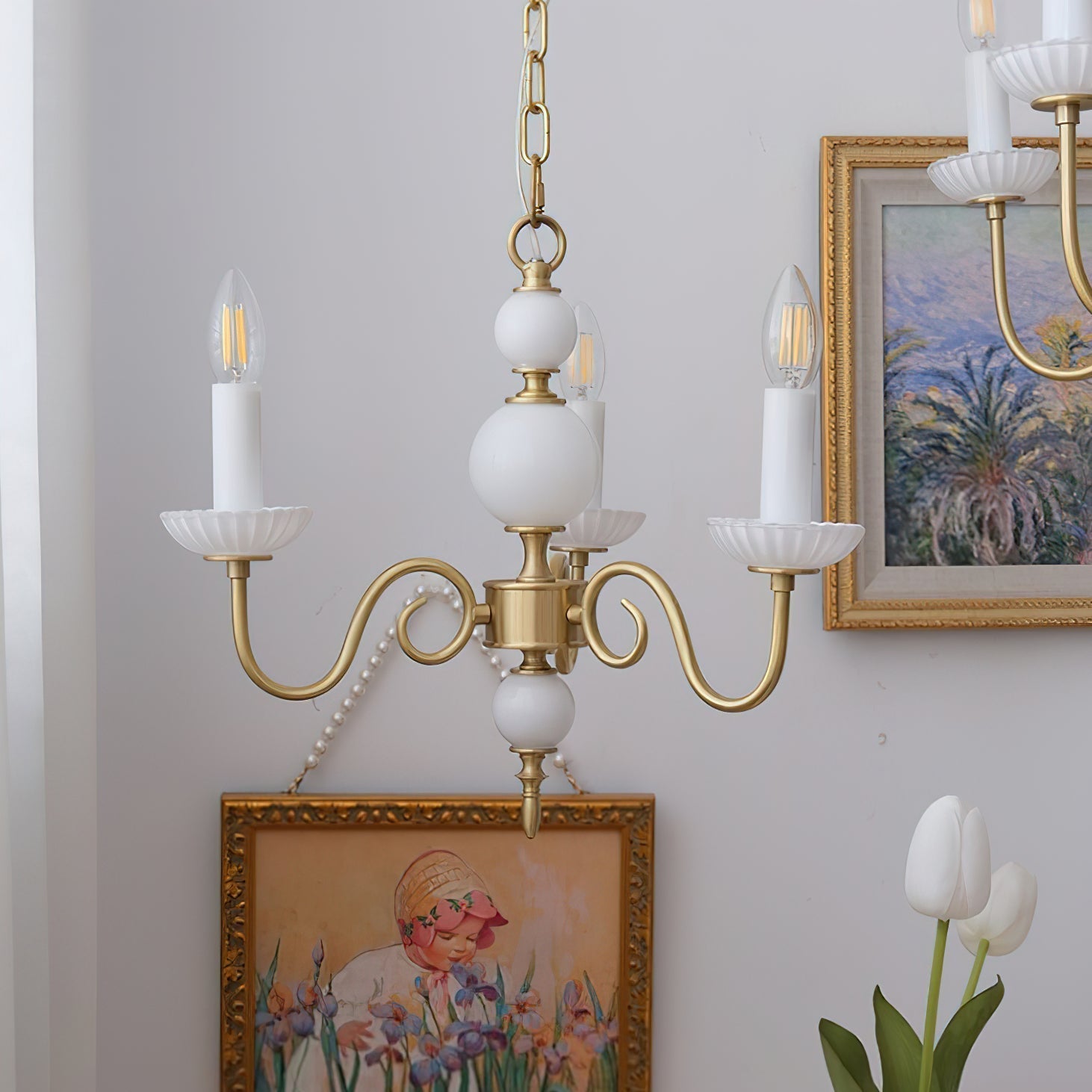 Carlita Lustre Bras Courbés en Or avec Bougies - Neutralighting