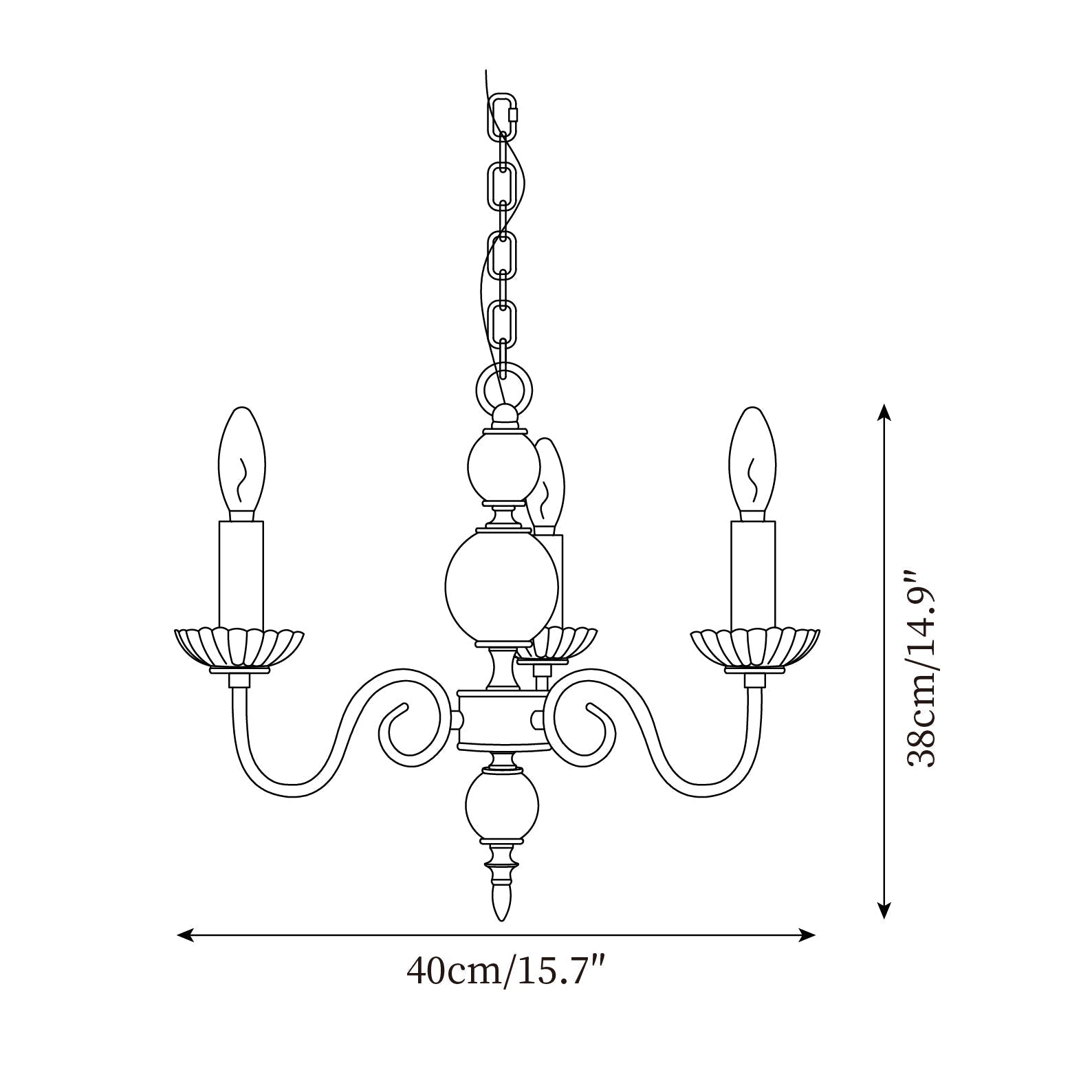 Carlita Lustre Bras Courbés en Or avec Bougies - Neutralighting