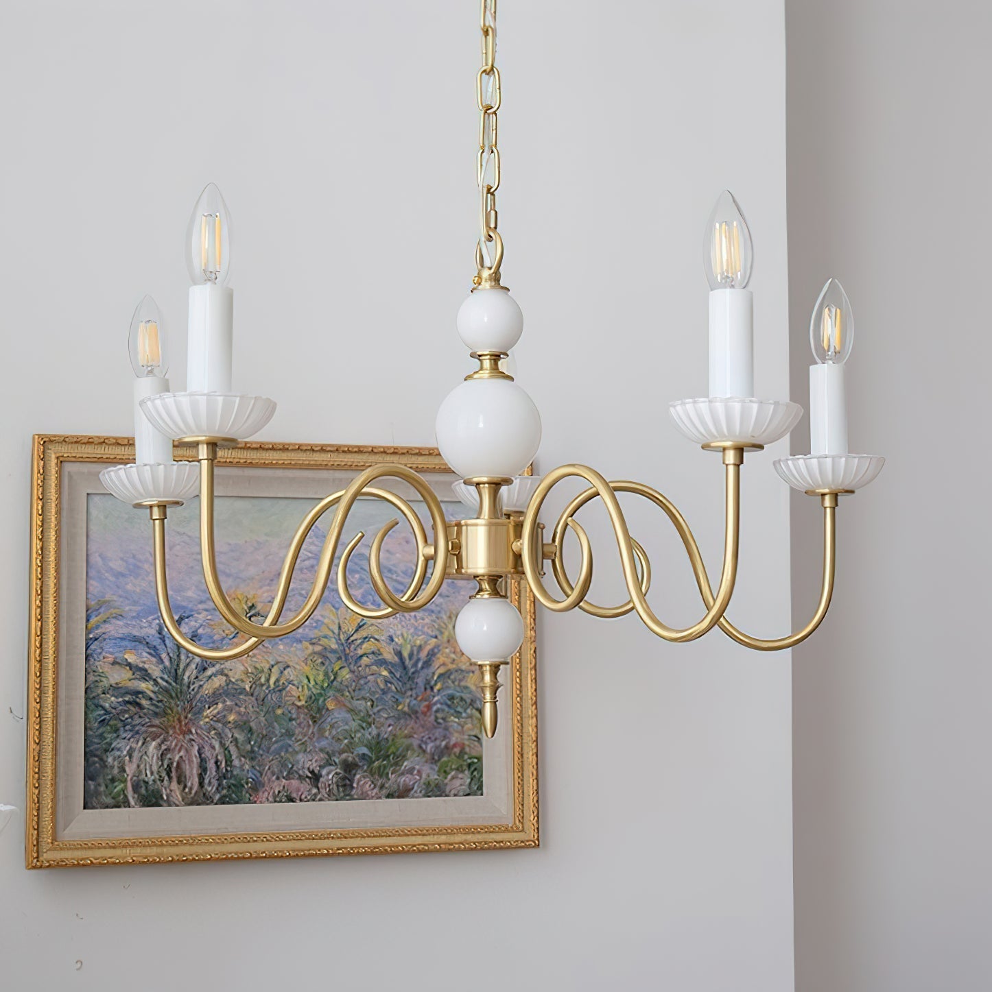 Carlita Lustre Bras Courbés en Or avec Bougies - Neutralighting