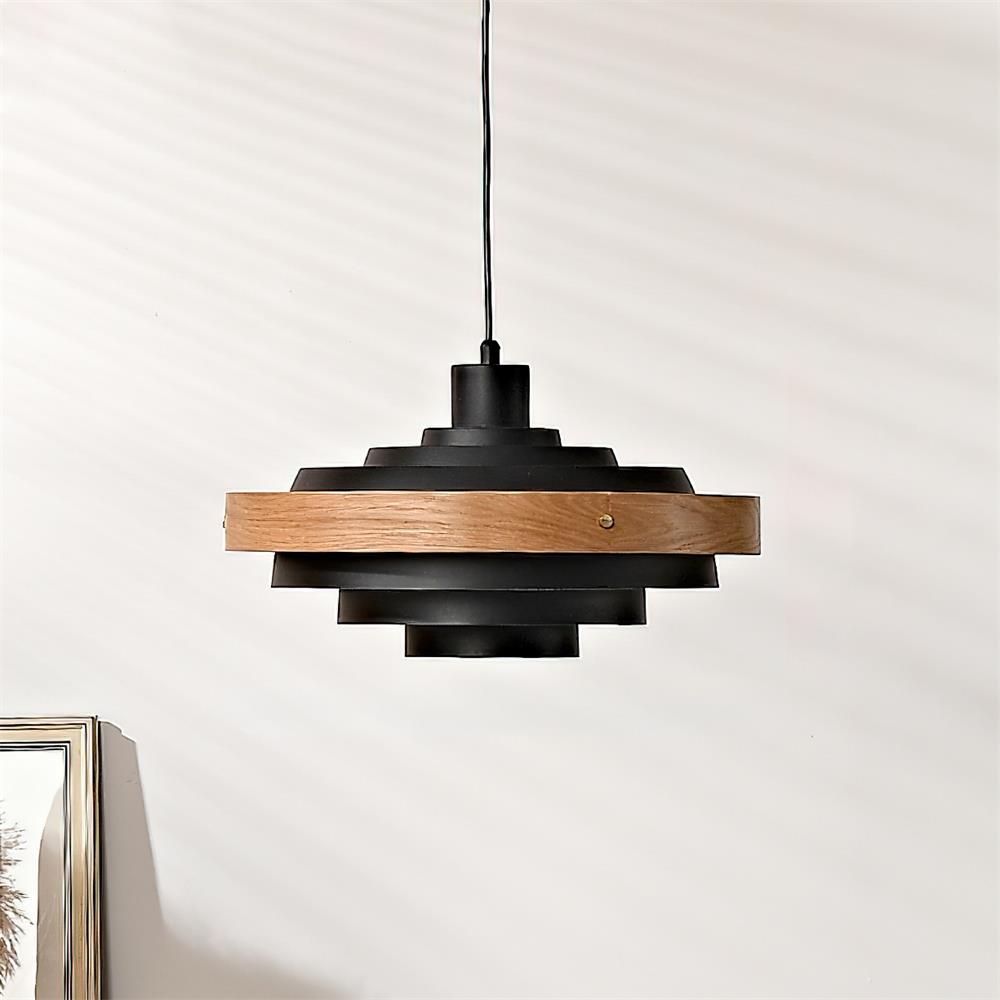 Flare Lampe Pendante Moderne Abat-jour Bois Superposé - Neutralighting