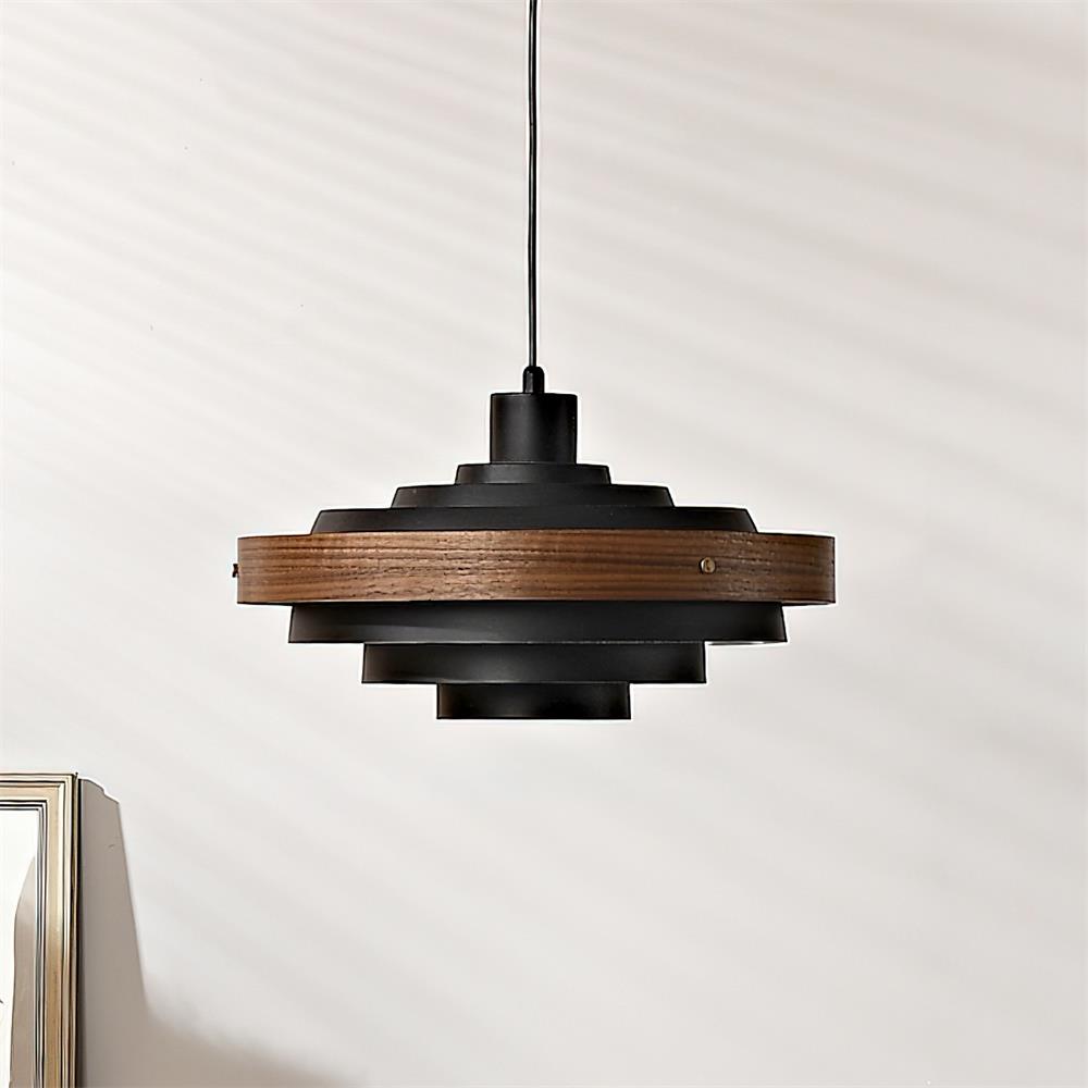 Flare Lampe Pendante Moderne Abat-jour Bois Superposé - Neutralighting