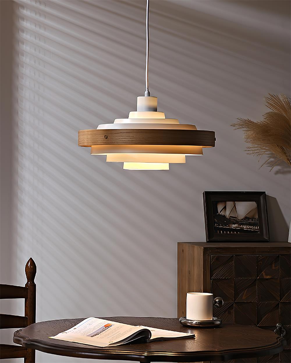 Flare Lampe Pendante Moderne Abat-jour Bois Superposé - Neutralighting