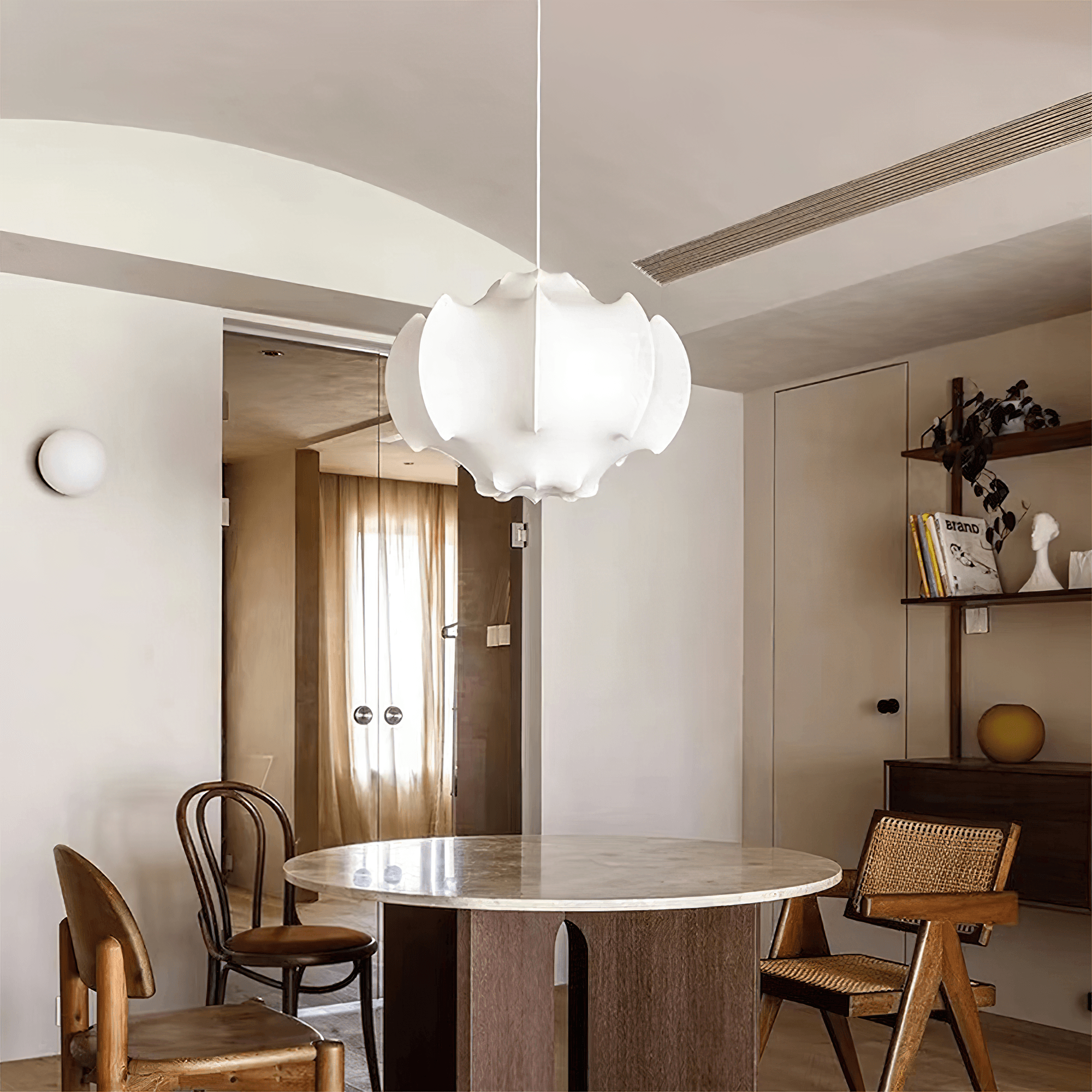 Skapa Lustre Pendentif Forme Douce Courbée Plissée - Neutralighting
