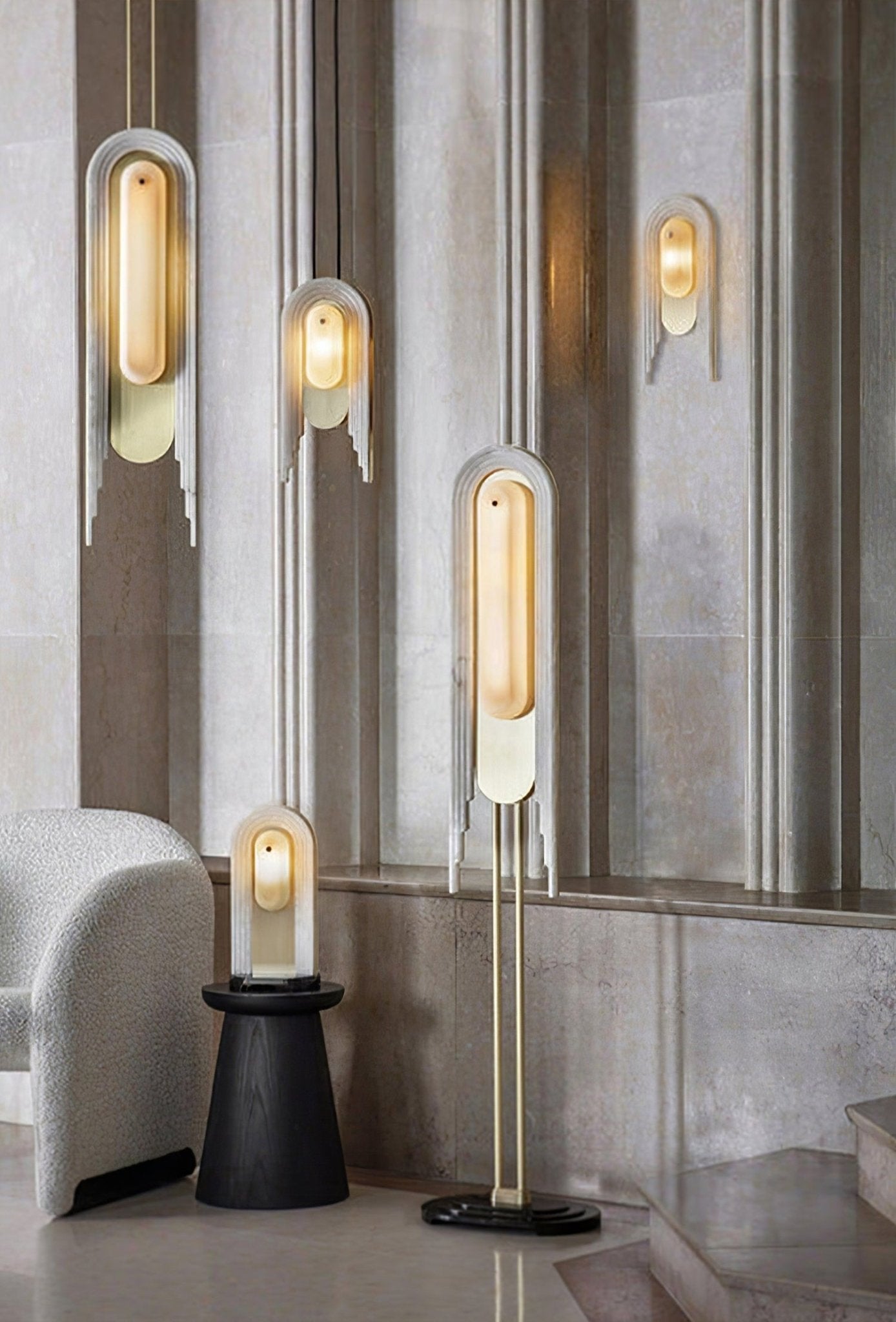 Sytalion Applique Murale Élégante en Albâtre en Arc - Neutralighting