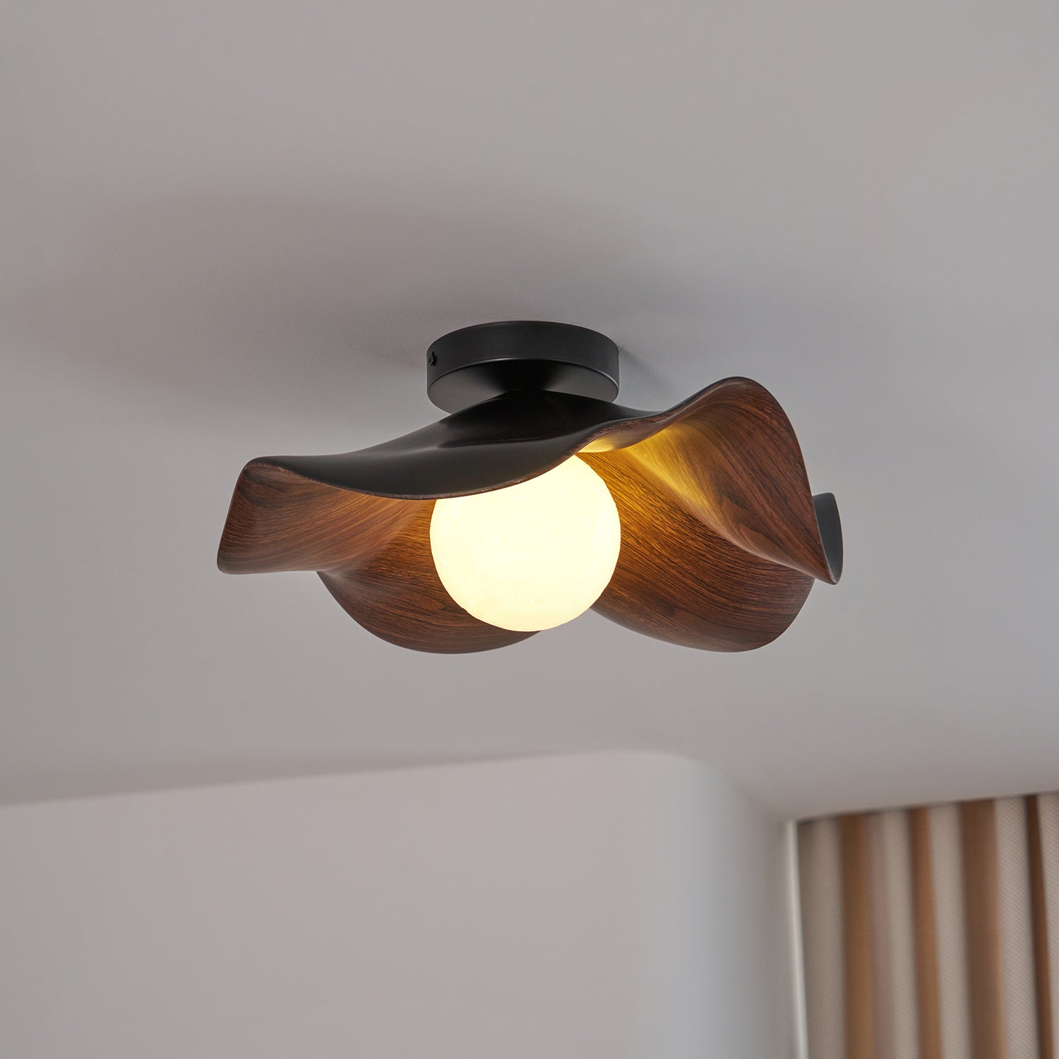 Lanoe Plafonnier Noir Bois