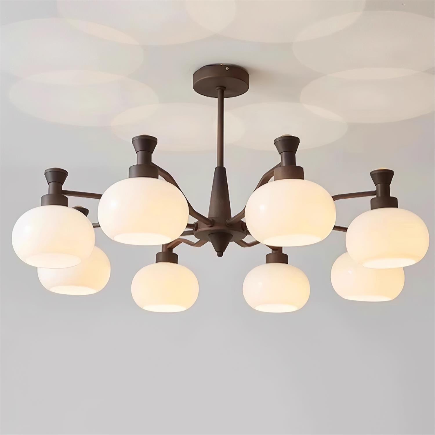 Cassia Lustre Globe en Verre Opale Bras - Neutralighting