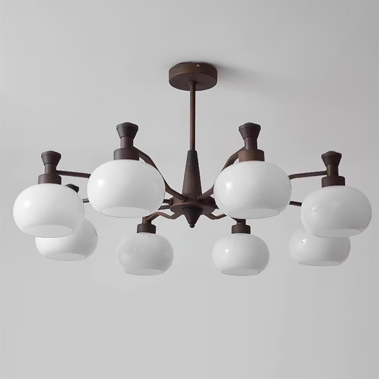 Cassia Lustre Globe en Verre Opale Bras - Neutralighting