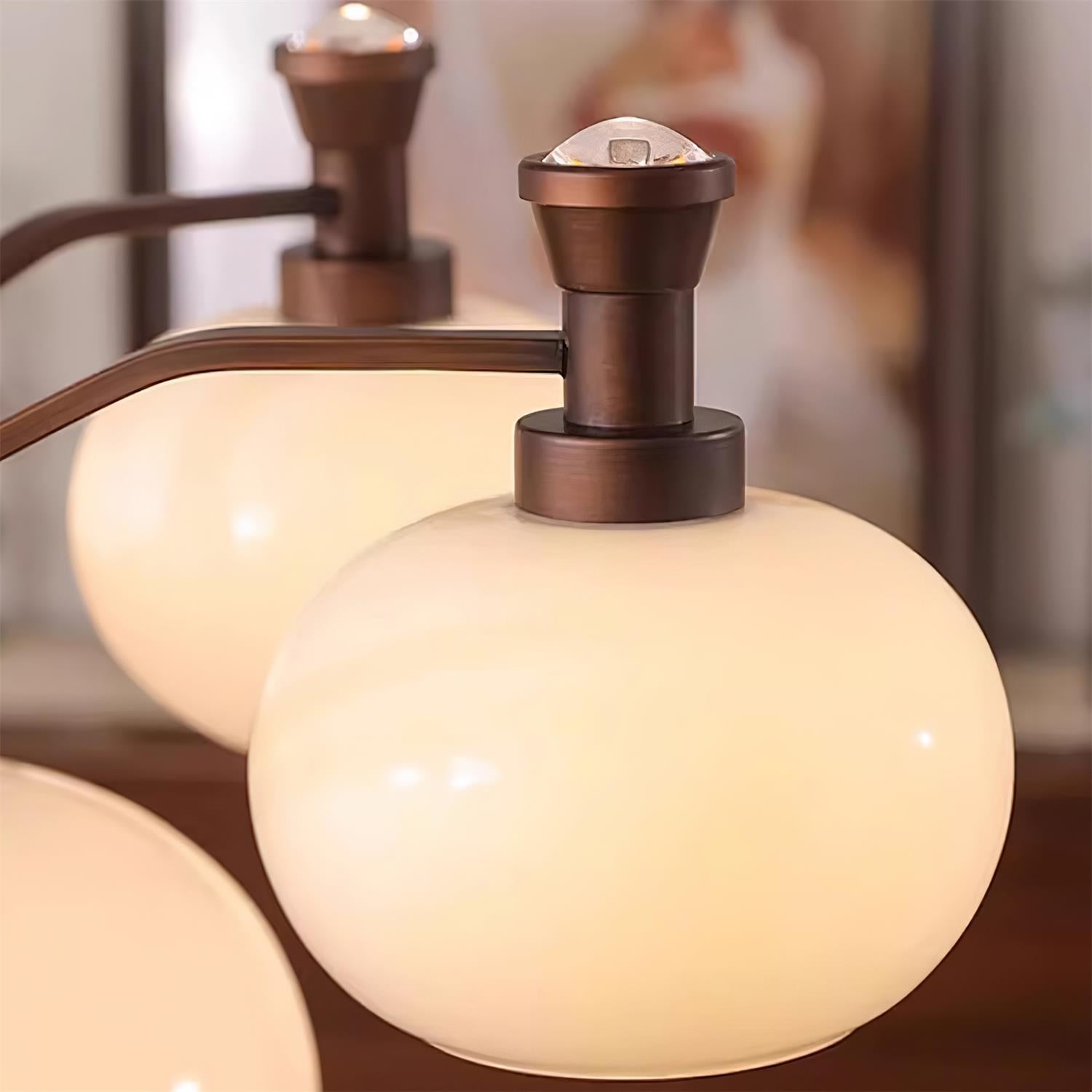 Cassia Lustre Globe en Verre Opale Bras - Neutralighting