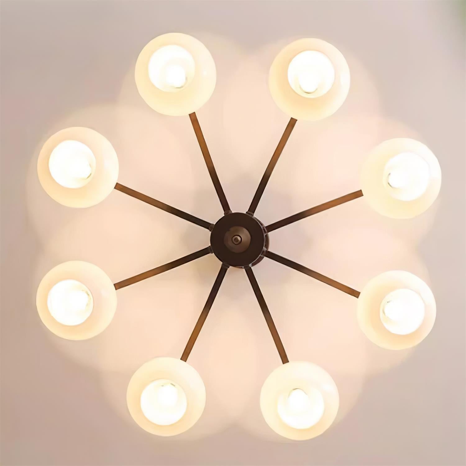 Cassia Lustre Globe en Verre Opale Bras - Neutralighting