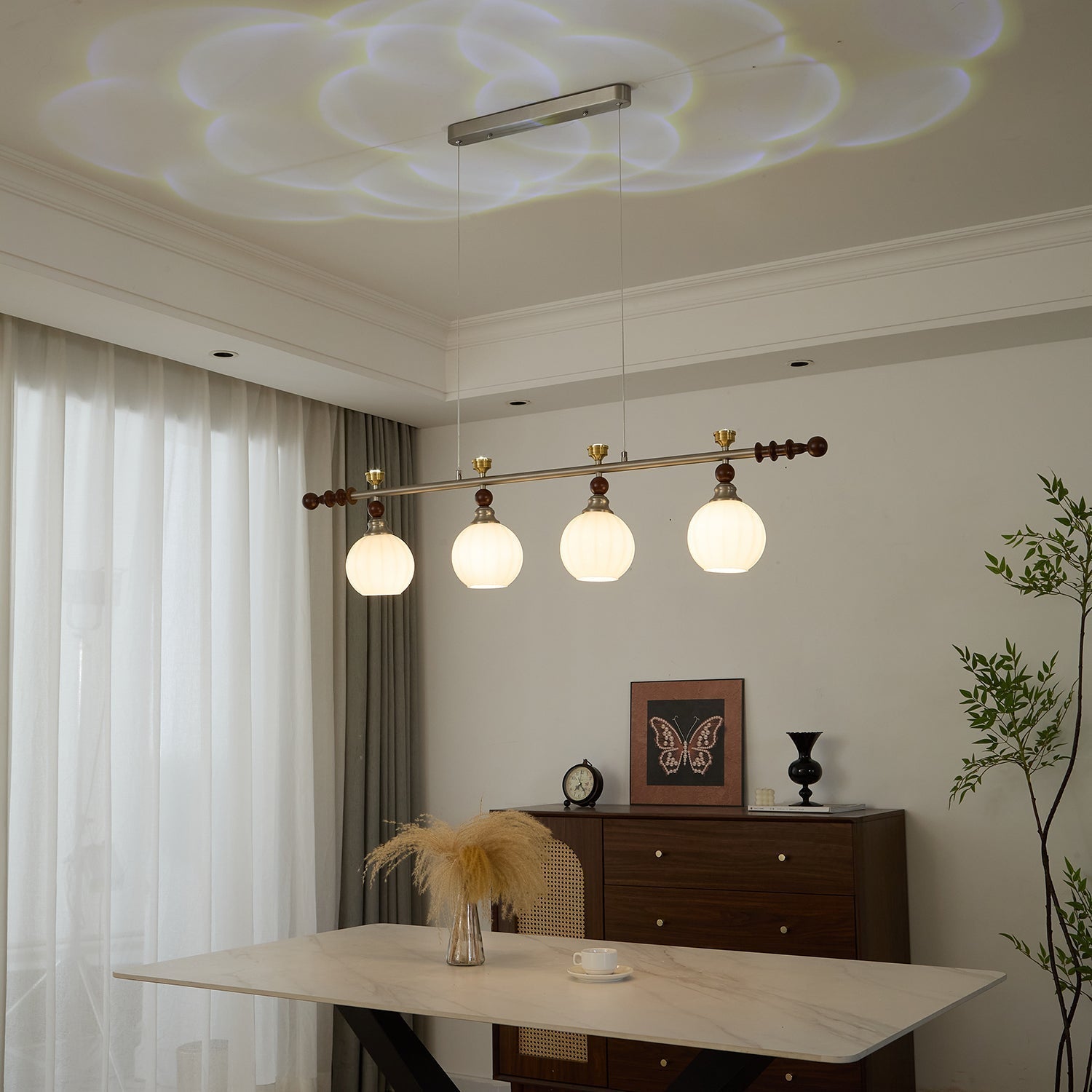 Otheia Suspension Linéaire en Bois Vintage - Neutralighting