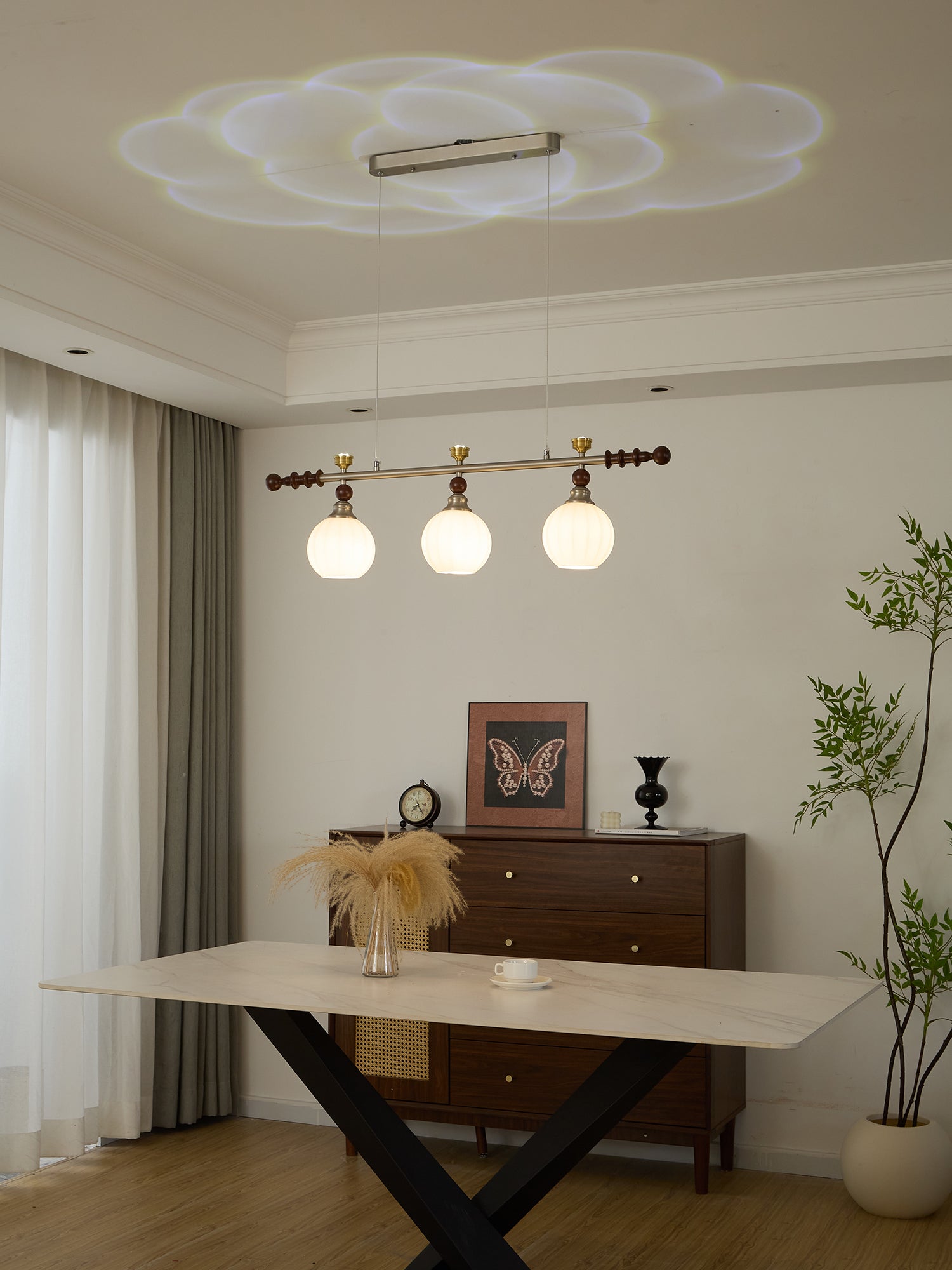 Otheia Suspension Linéaire en Bois Vintage - Neutralighting