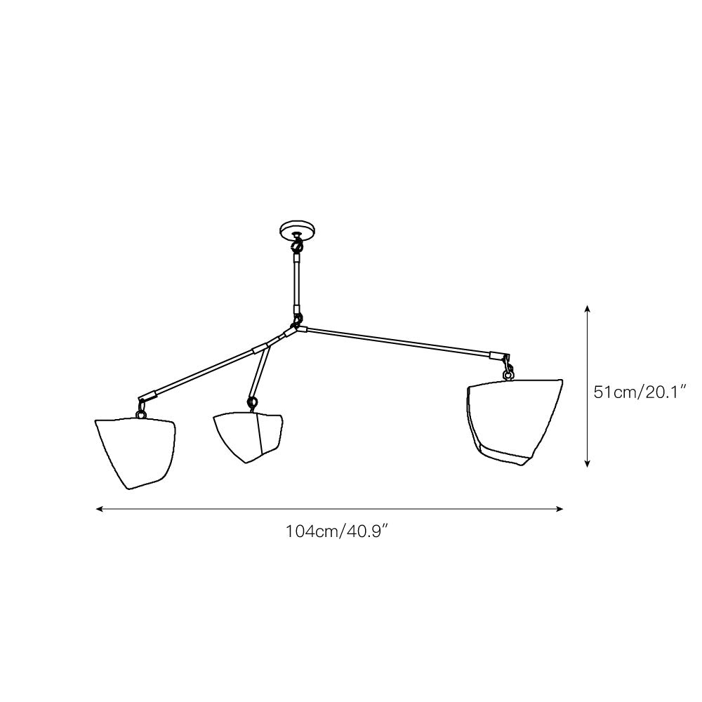 Iris Lustre en Laiton et Céramique à Créativité Individuelle Mobile - Neutralighting