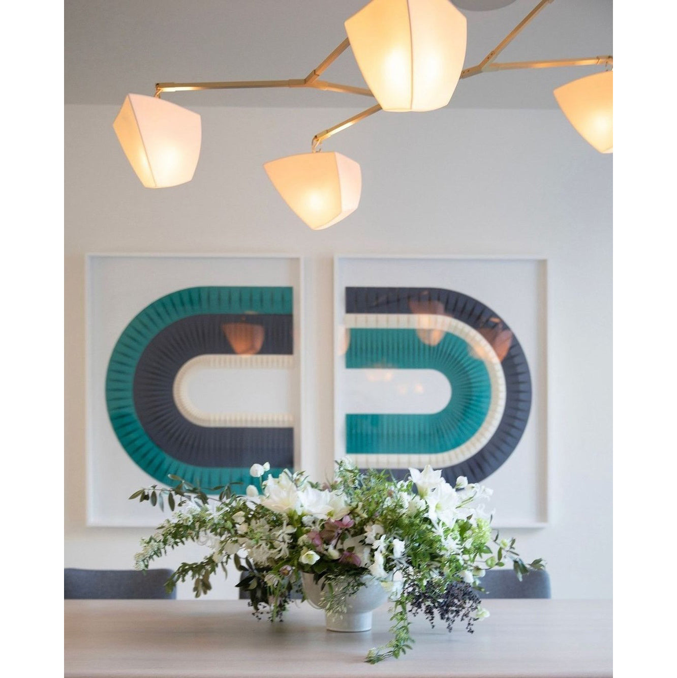 Iris Lustre en Laiton et Céramique à Créativité Individuelle Mobile - Neutralighting