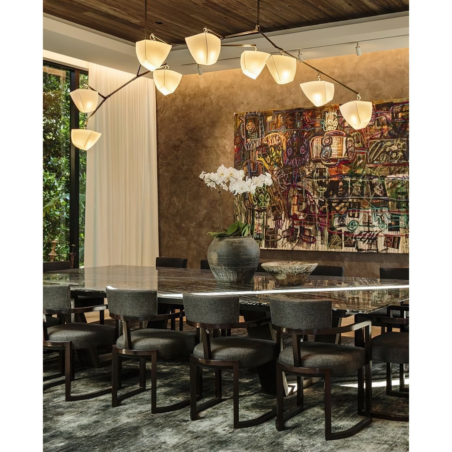 Iris Lustre en Laiton et Céramique à Créativité Individuelle Mobile - Neutralighting