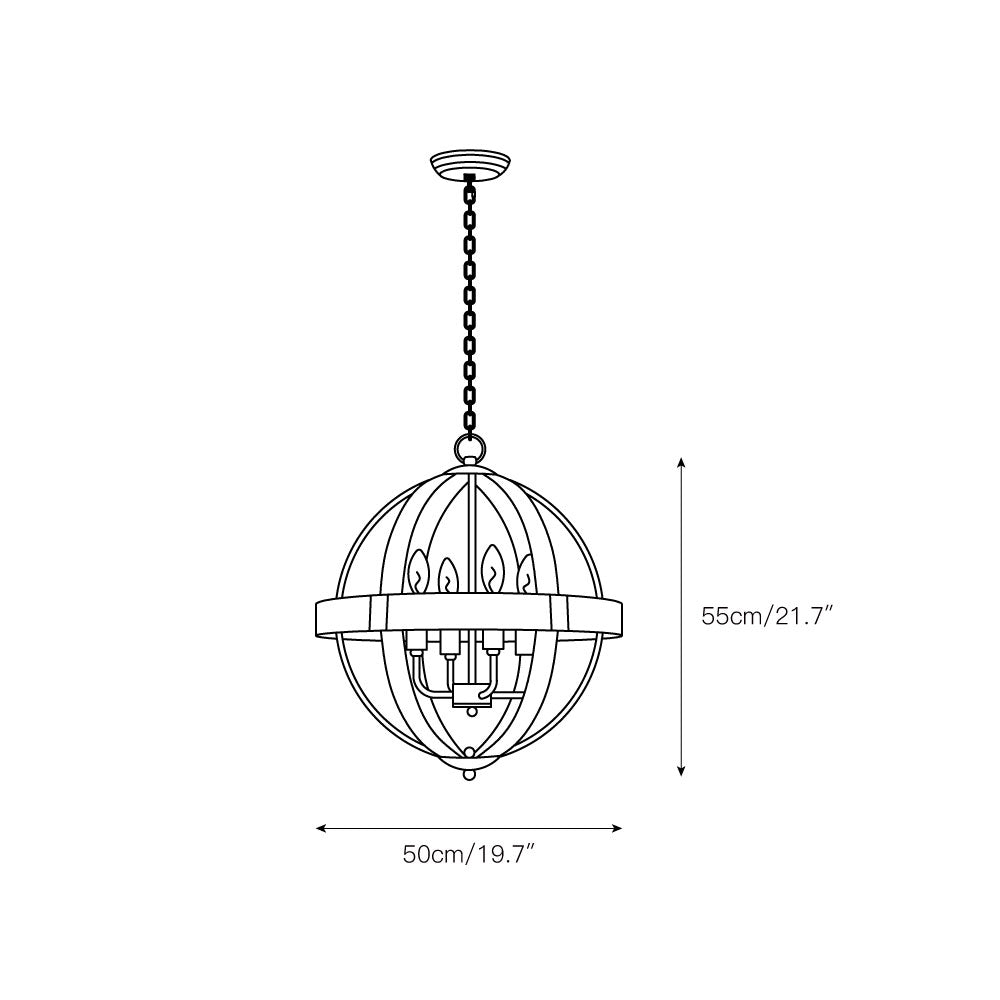 Luxe Lampe Pendante en Métal et Bois Industriel Vintage - Neutralighting
