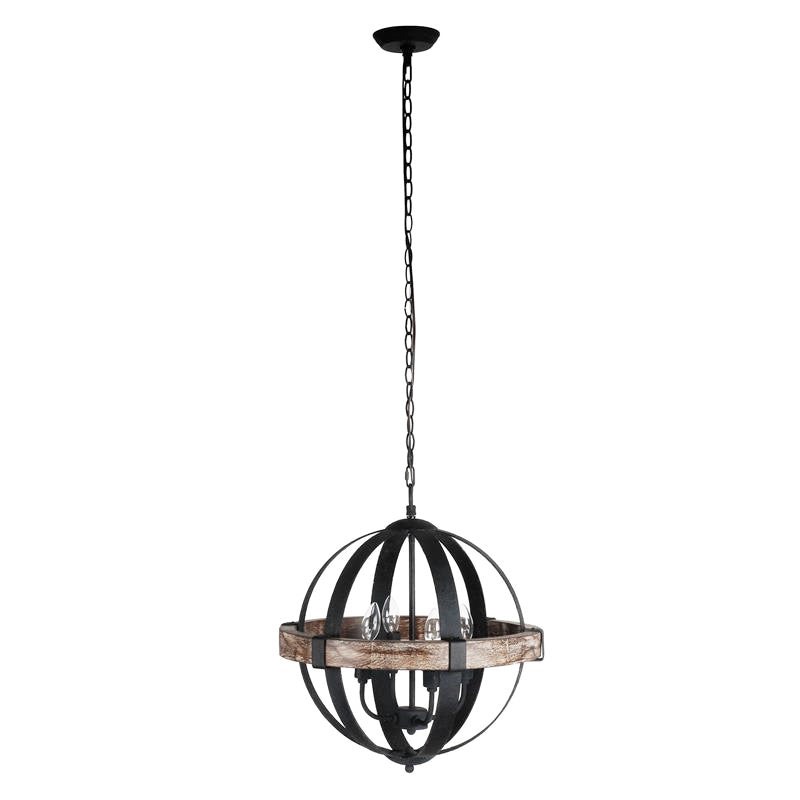 Luxe Lampe Pendante en Métal et Bois Industriel Vintage - Neutralighting