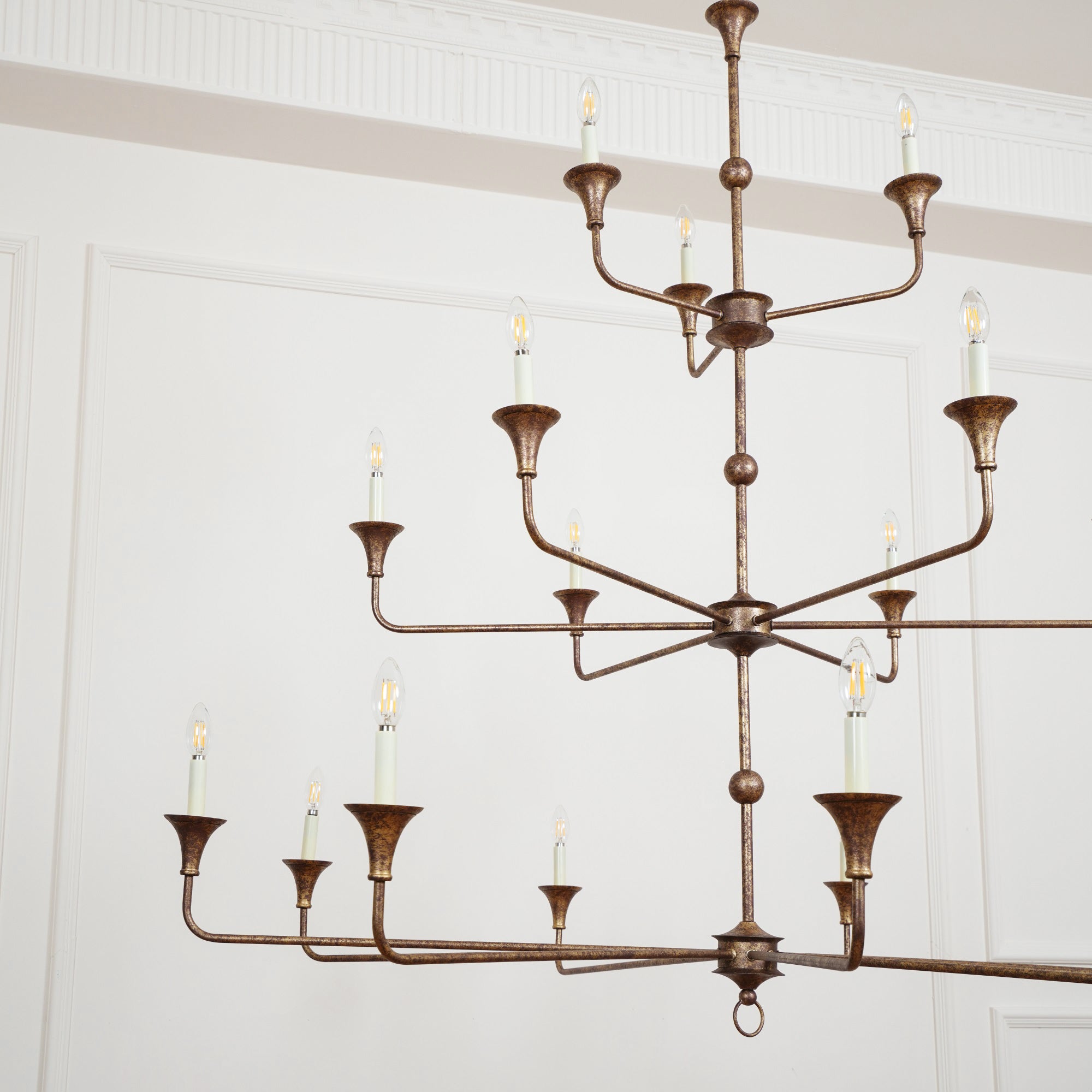 Wisp Grand Lustre en Métal de Bronze Industriel Vintage - Neutralighting