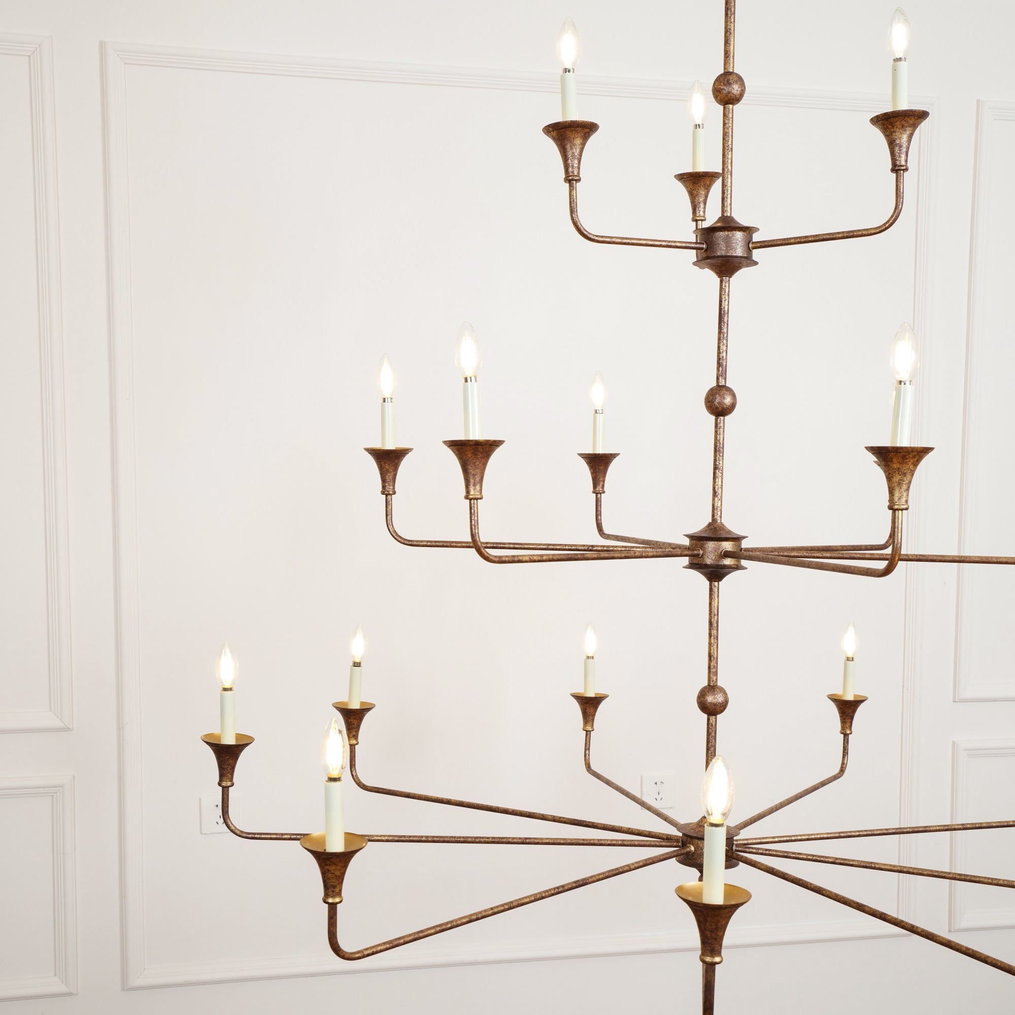 Wisp Grand Lustre en Métal de Bronze Industriel Vintage - Neutralighting