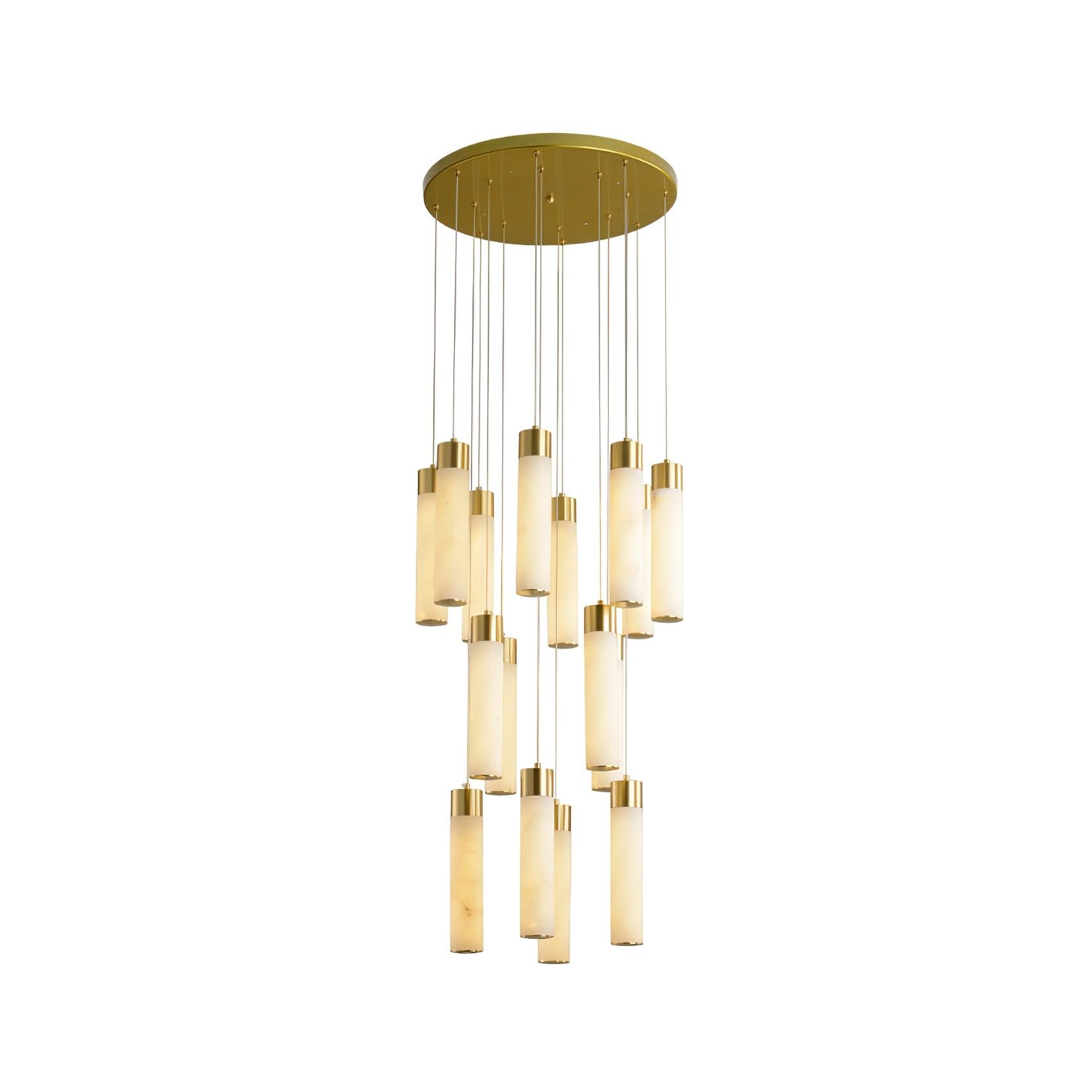 Aurelia Chandelier Albâtre pour Escalier - Neutralighting