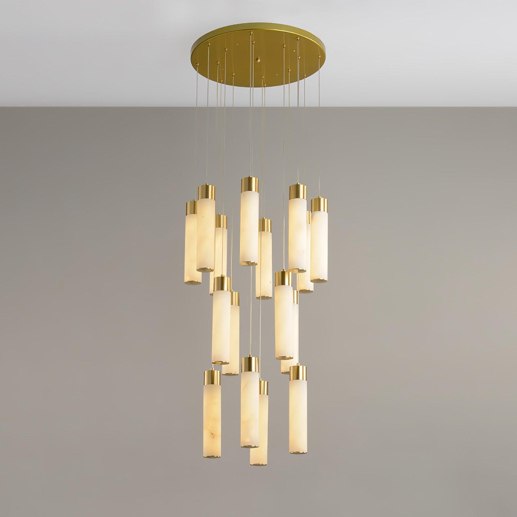 Aurelia Chandelier Albâtre pour Escalier - Neutralighting