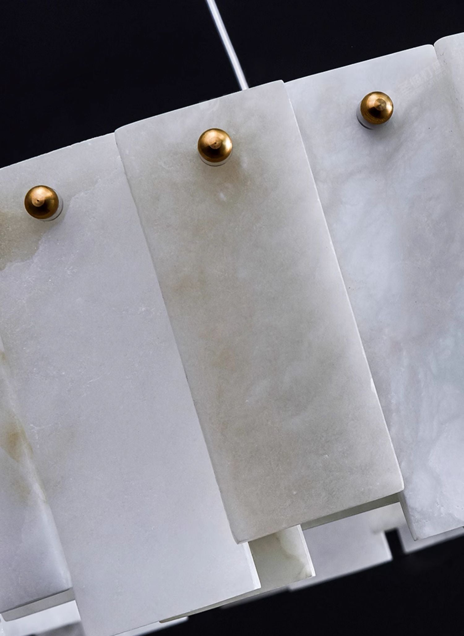 Aero Lustre Rond en Laiton et Albâtre de Luxe Postmoderne - Neutralighting