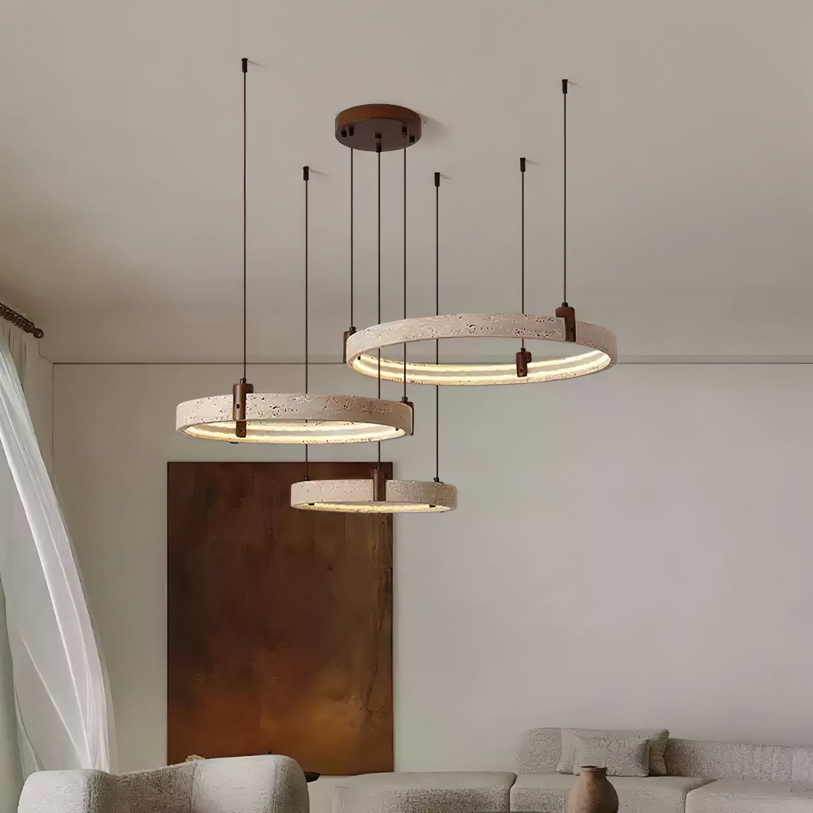 Orvinir Chandelier en Travertin - Neutralighting