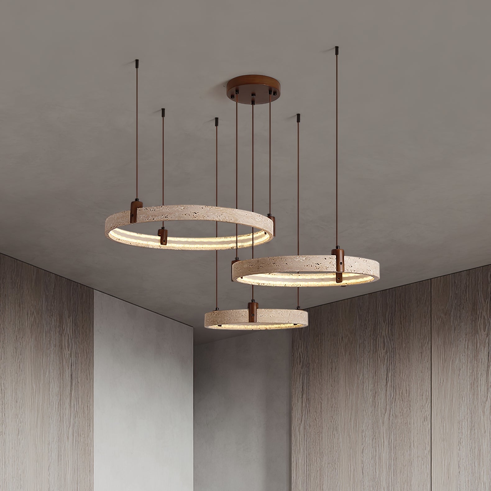 Orvinir Chandelier en Travertin - Neutralighting